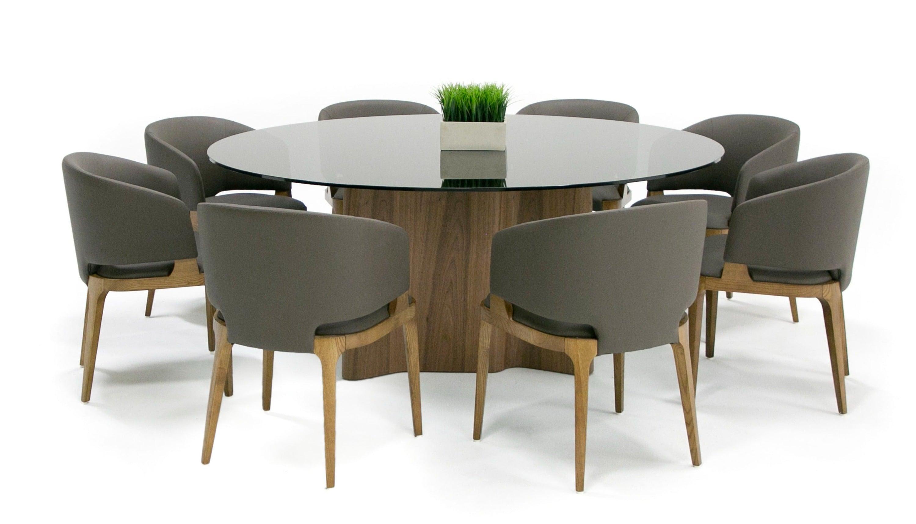 Modrest Kaye Modern Glass 71" Round Dining Table