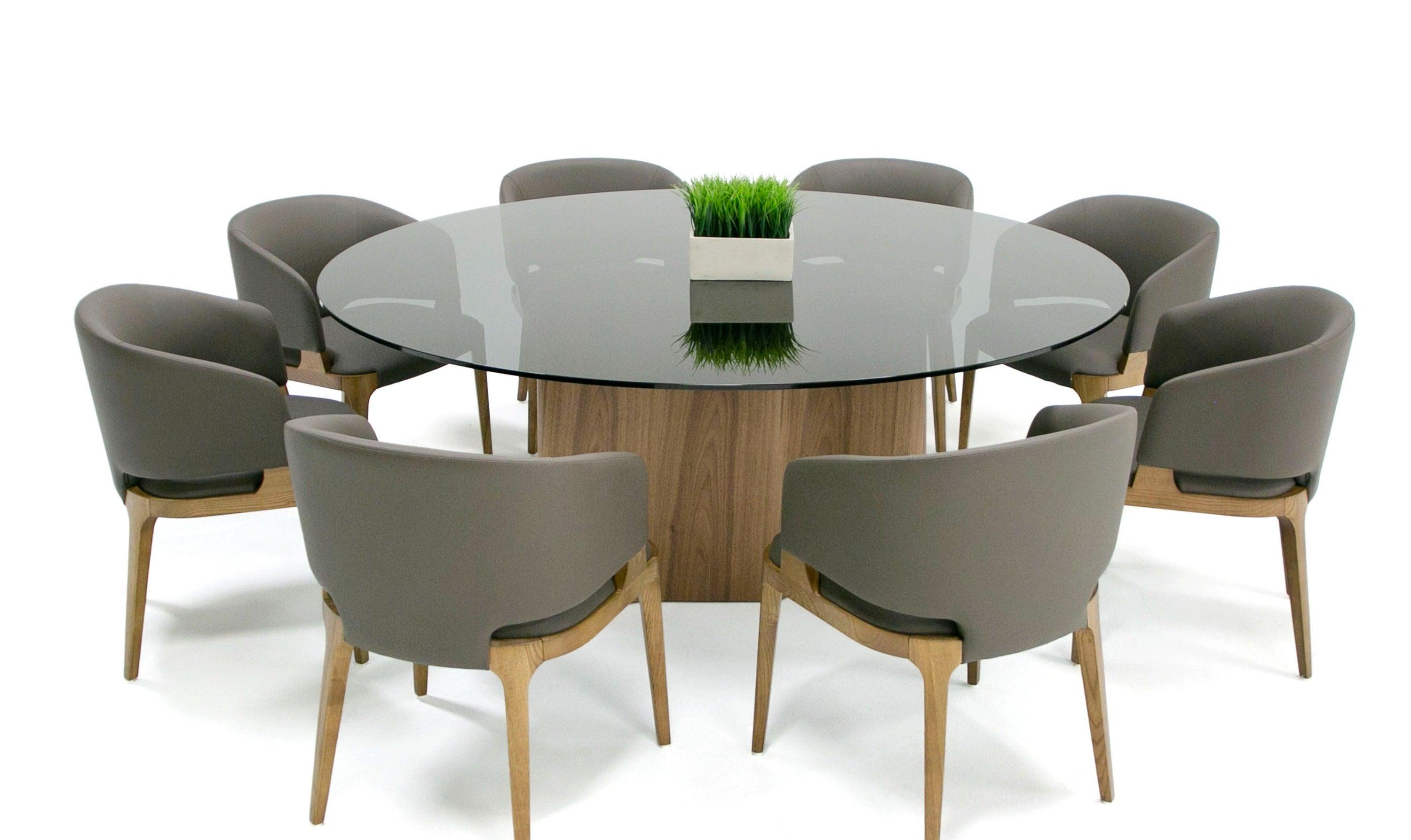 Modrest Kaye Modern Glass 71" Round Dining Table