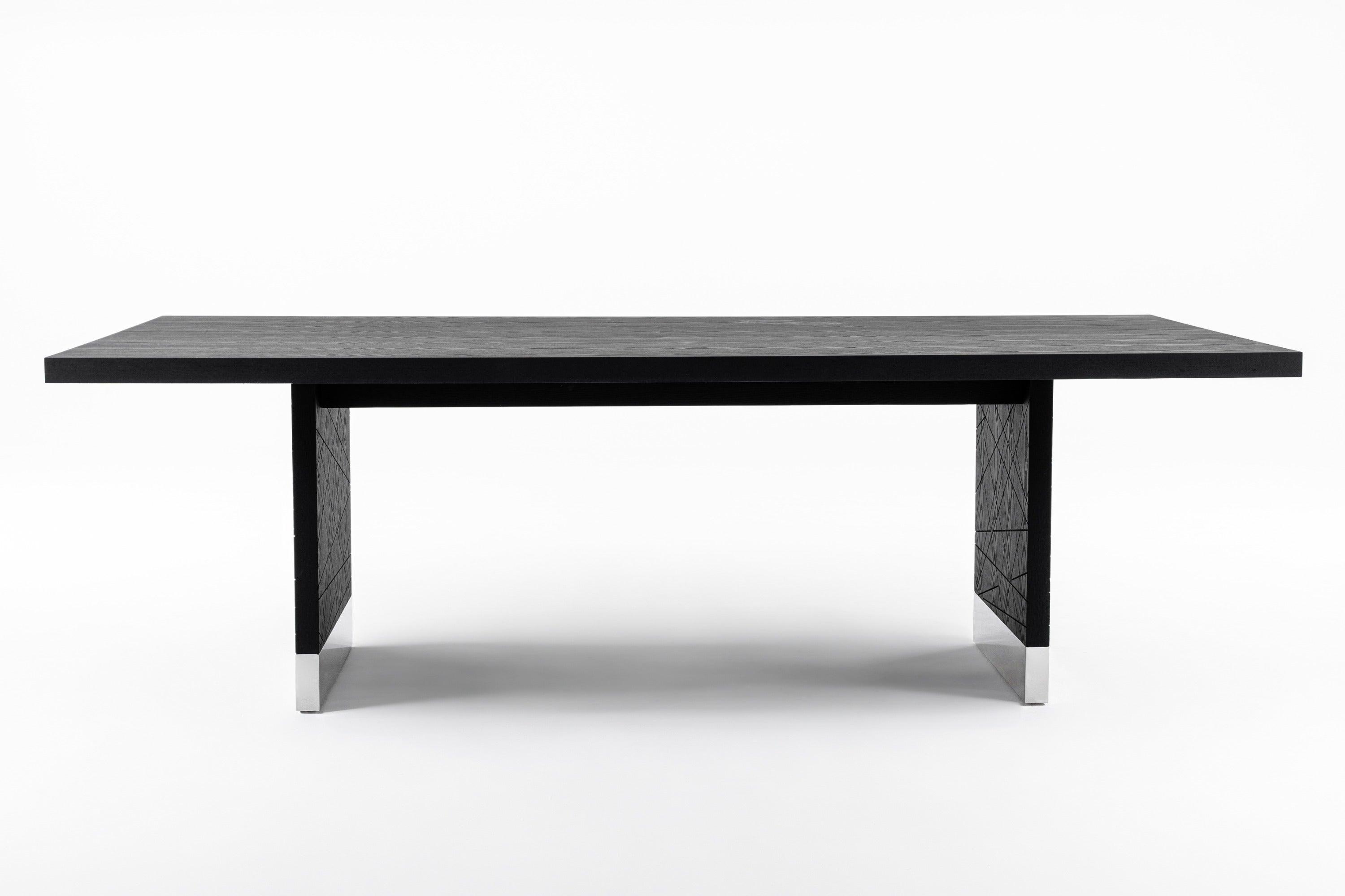 Modrest Kenda Modern Ash Stainless Steel Dining Table