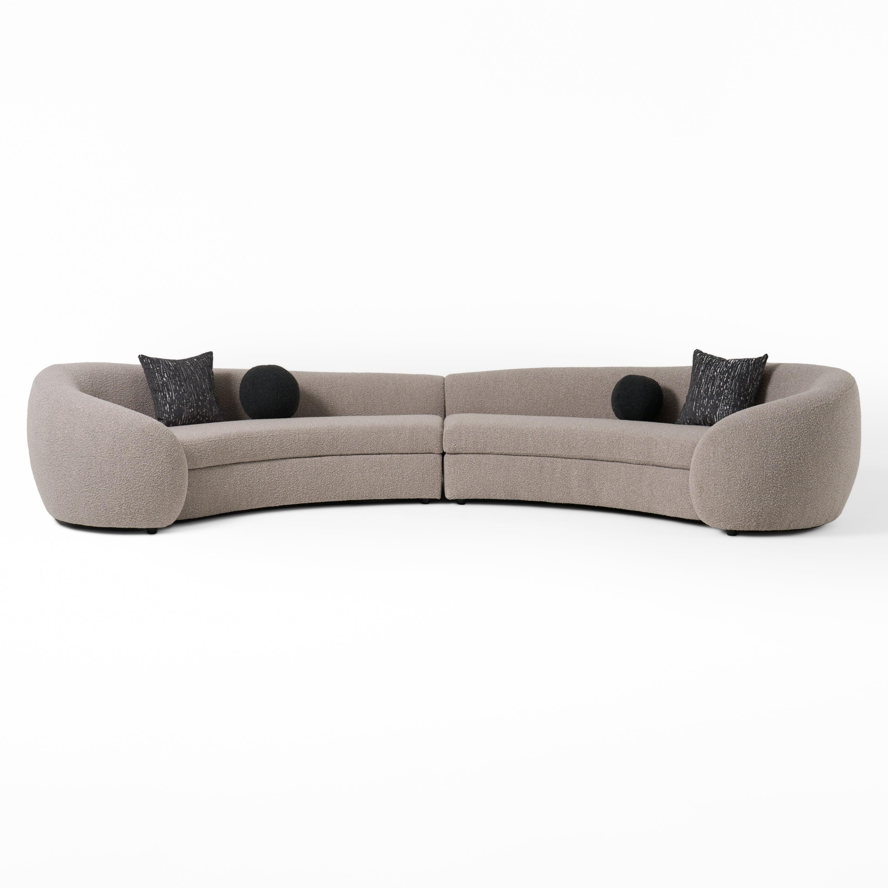 Modrest Kilmer Modern Curved Fabric Sectional Sofa