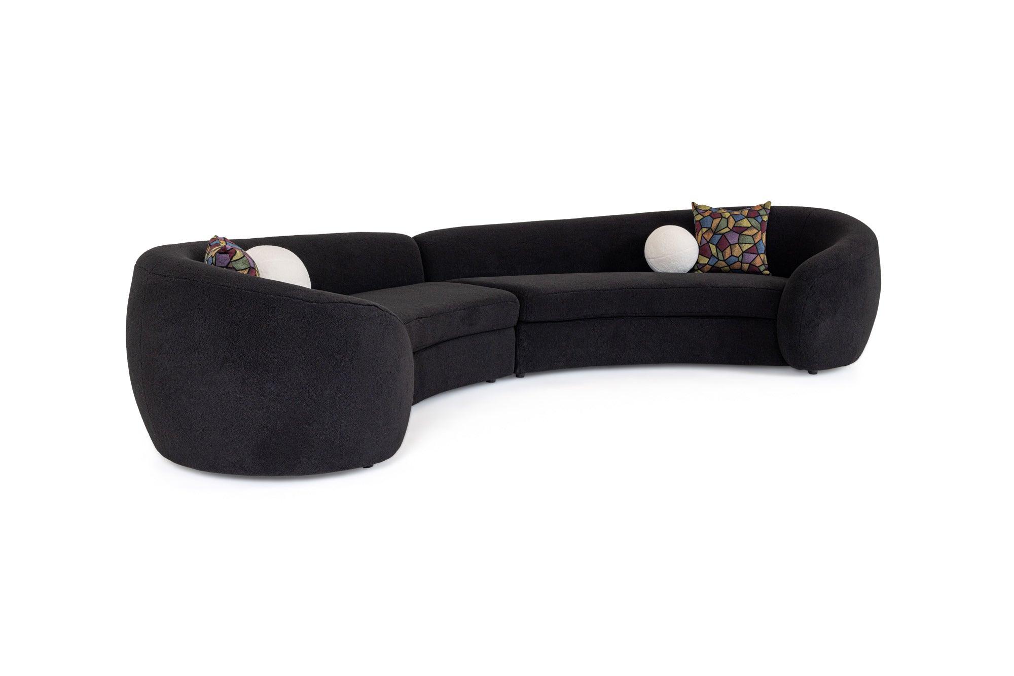 Modrest Kilmer Modern Curved Fabric Sectional Sofa