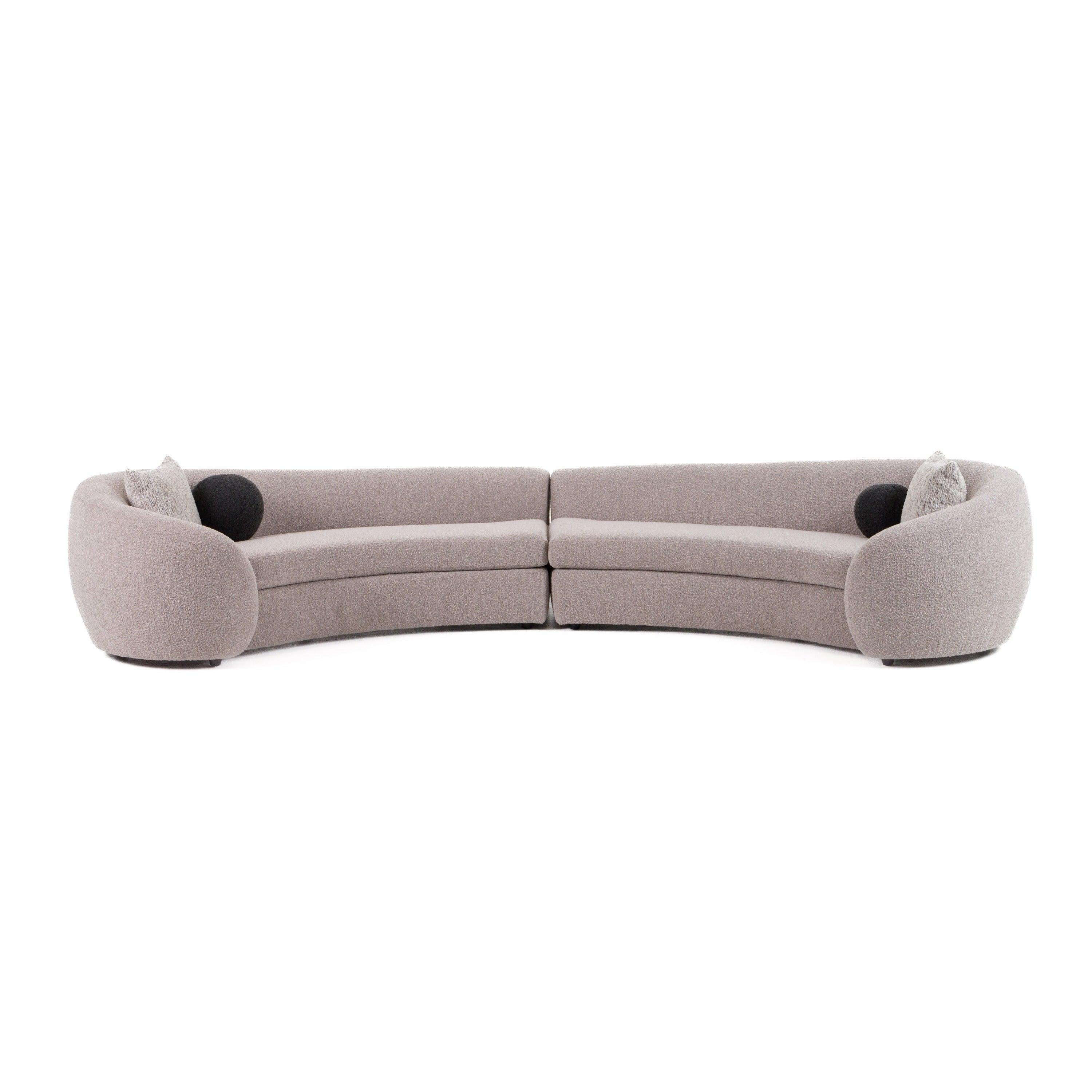 Modrest Kilmer Modern Curved Fabric Sectional Sofa