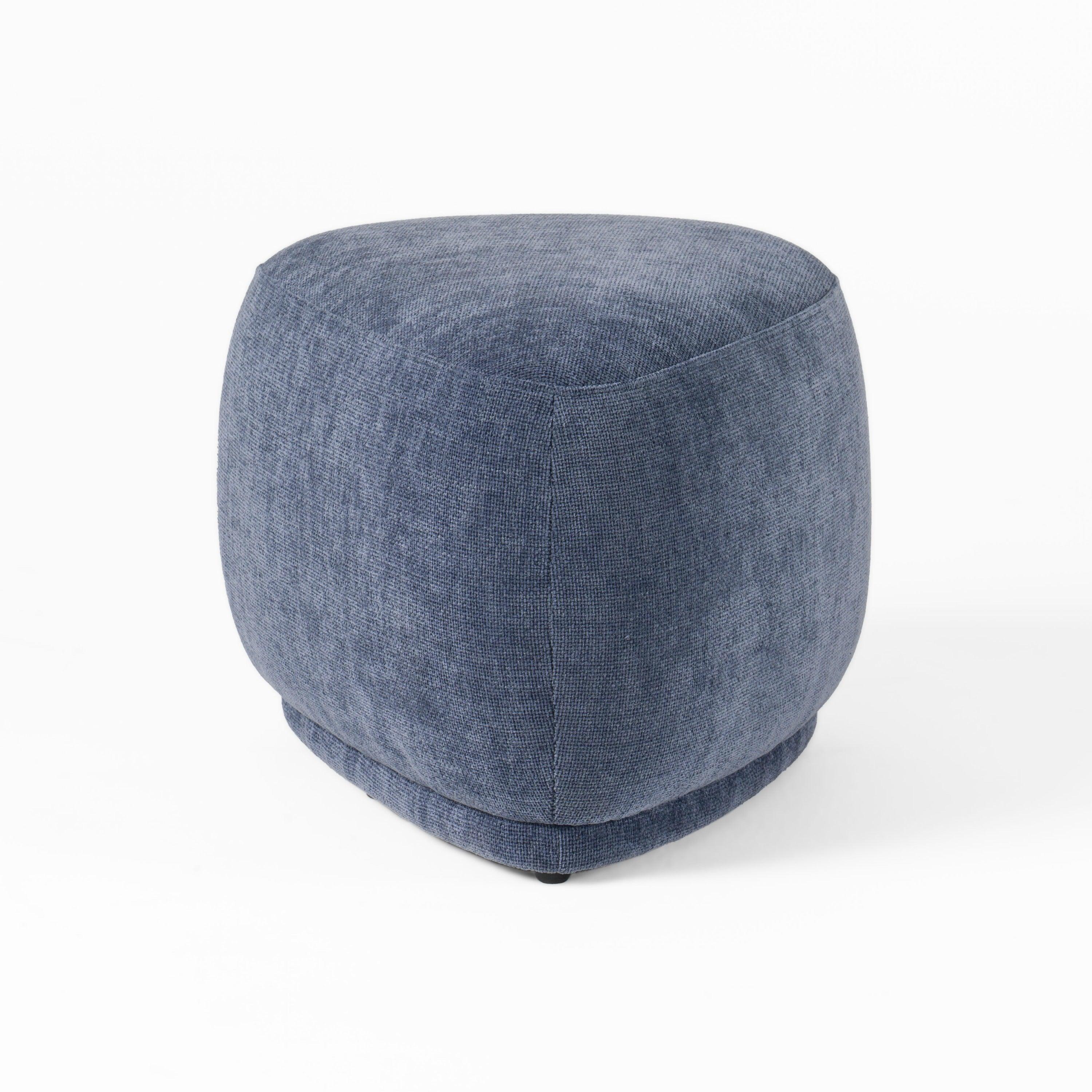 Divani Casa Kinsey Modern Small River Rock Ottoman