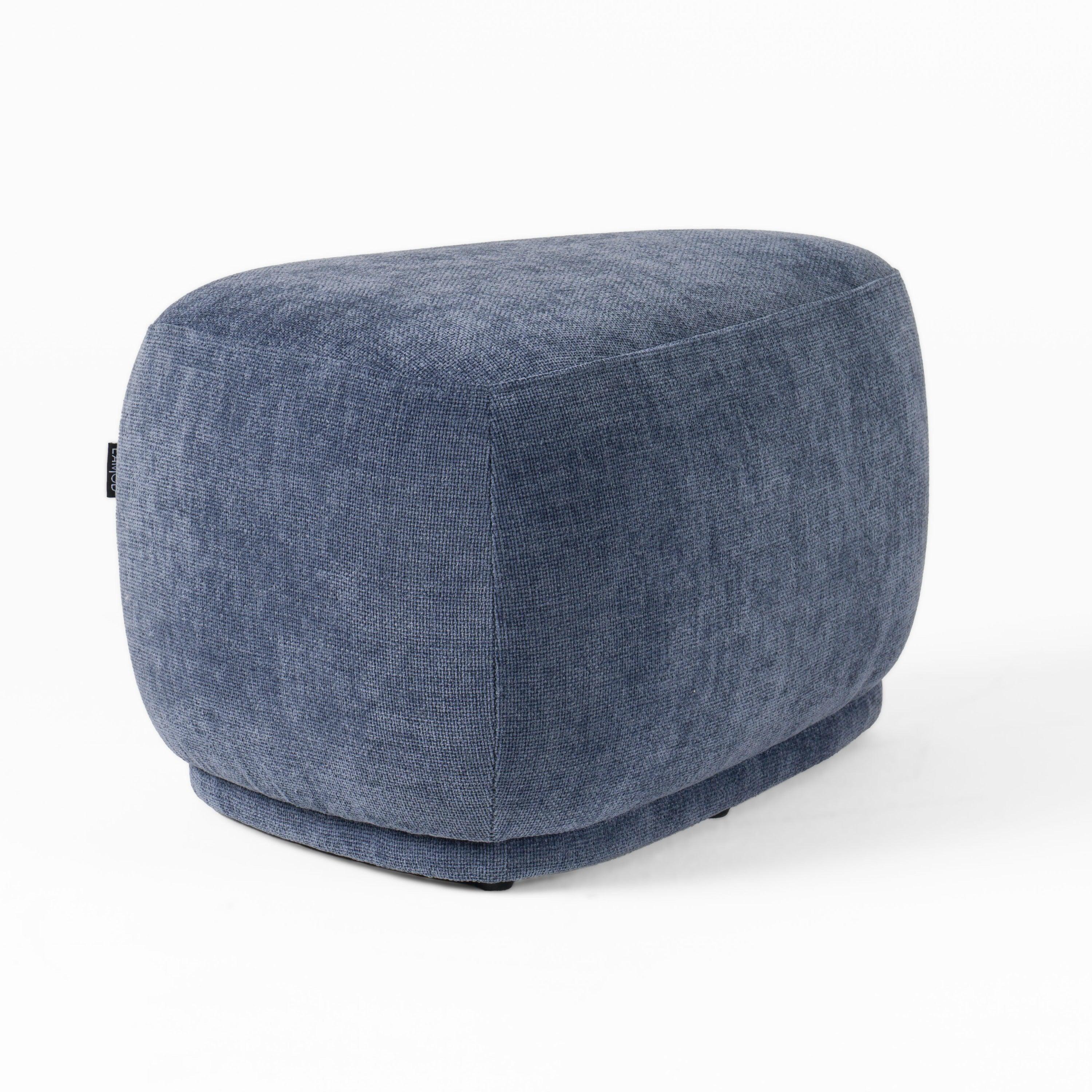 Divani Casa Kinsey Modern Small River Rock Ottoman