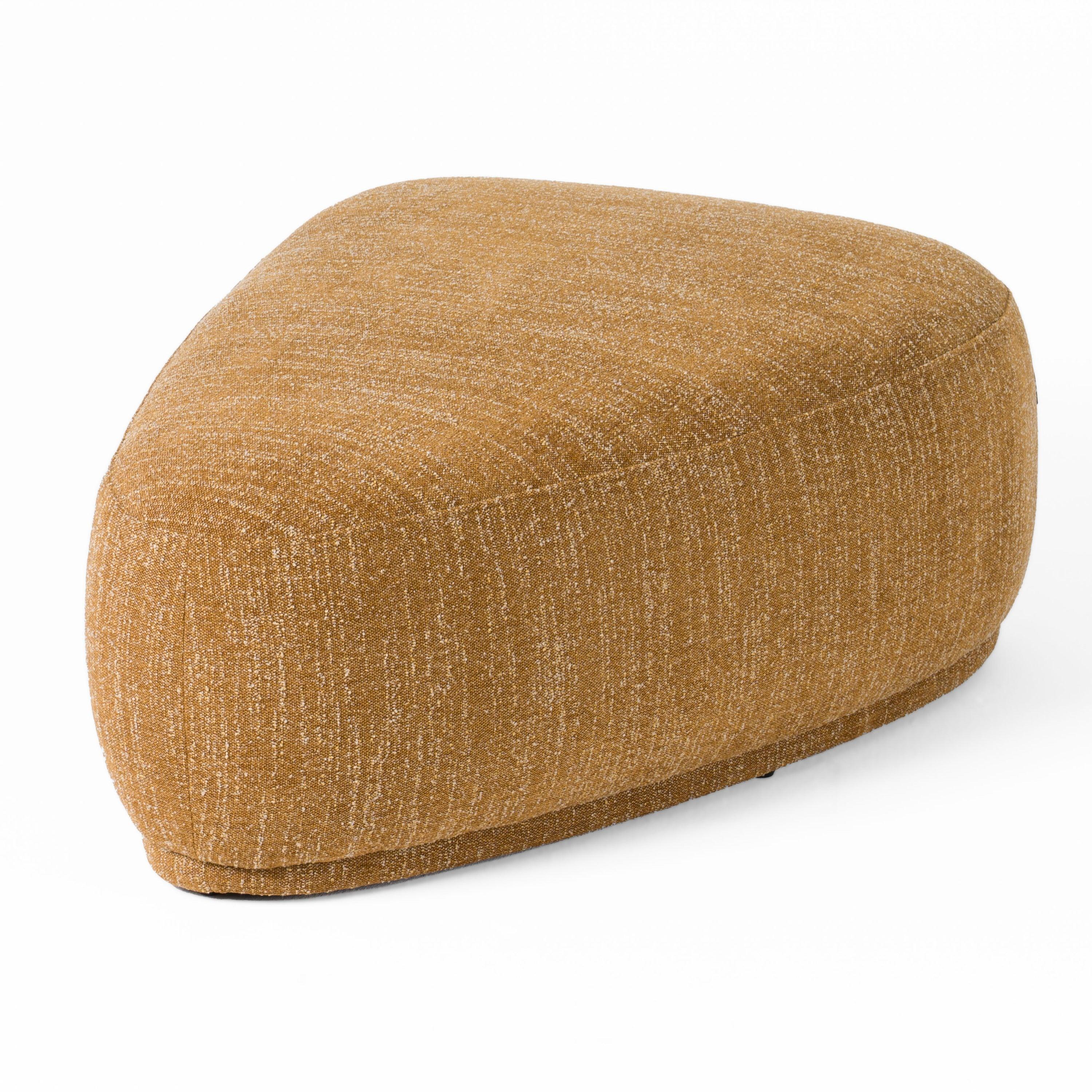 Divani Casa Kinsey Modern Mustard Large River Rock Ottoman