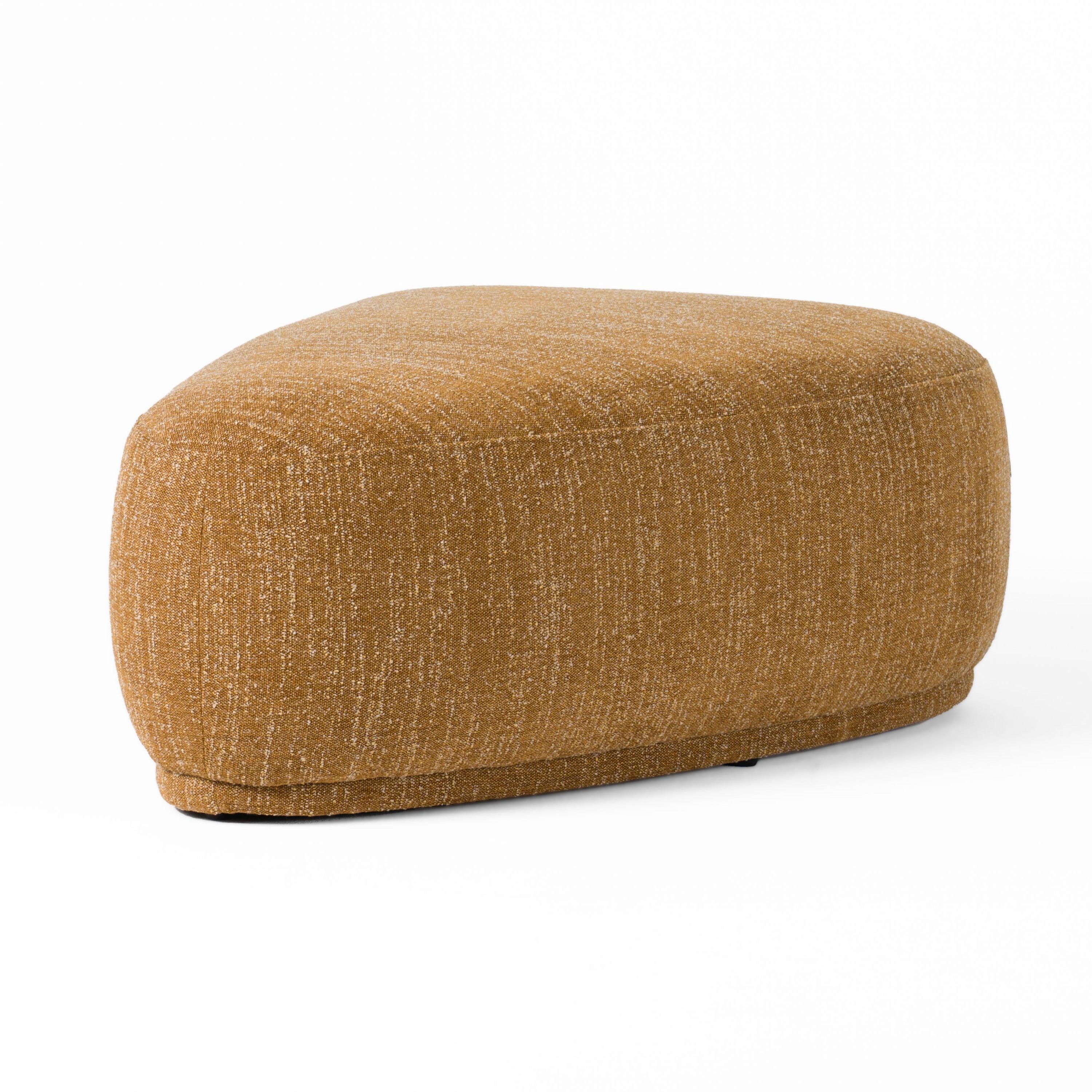 Divani Casa Kinsey Modern Mustard Large River Rock Ottoman