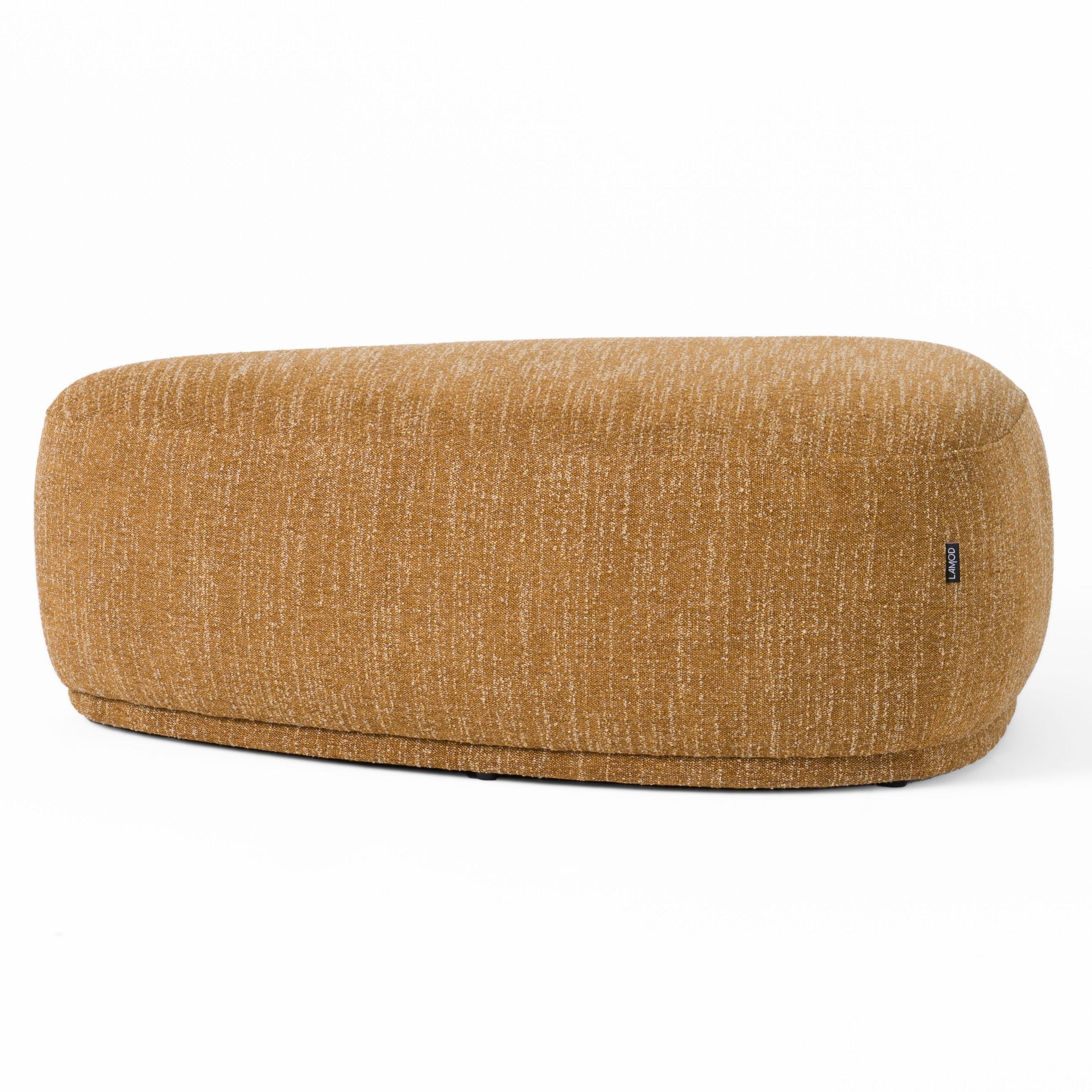 Divani Casa Kinsey Modern Mustard Large River Rock Ottoman