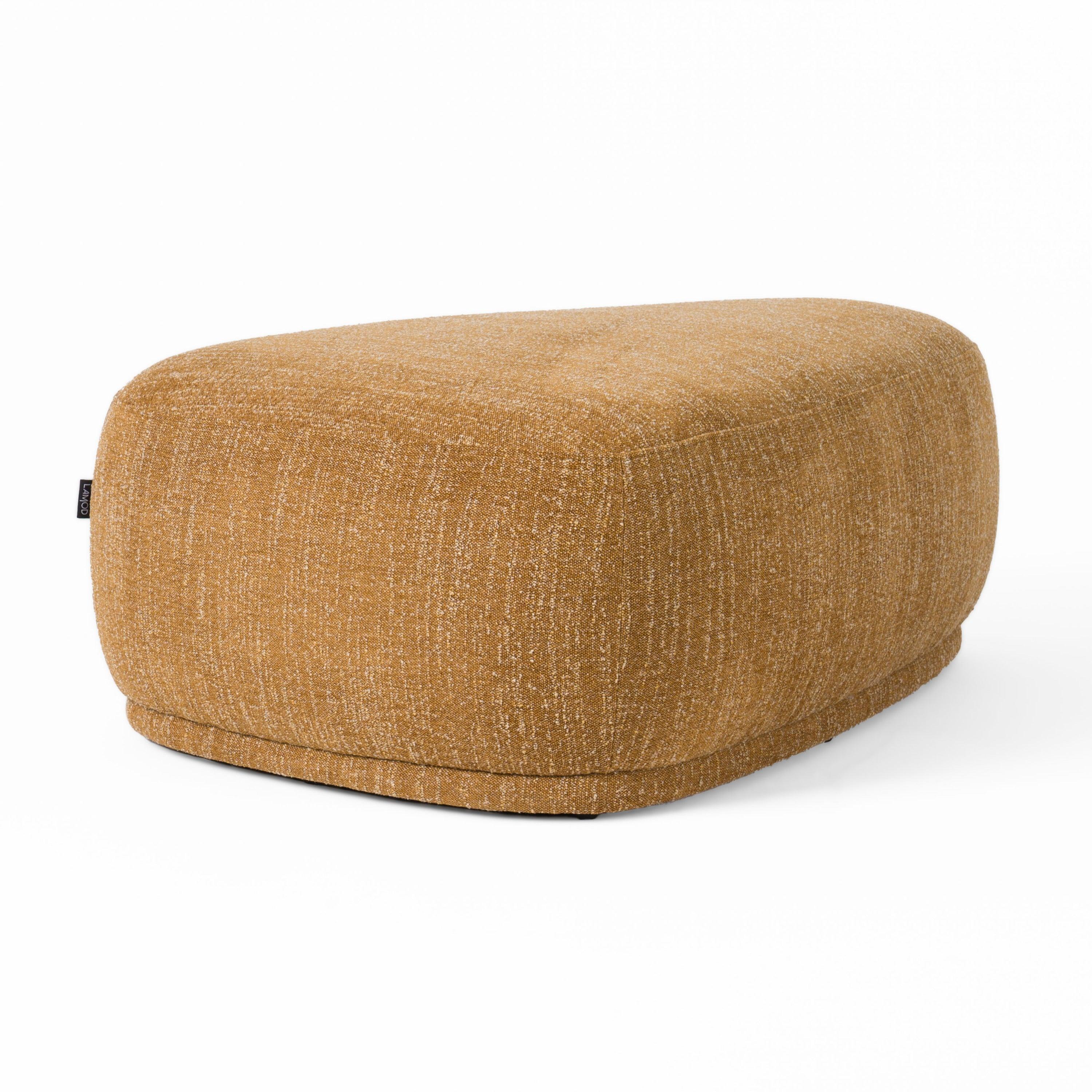 Divani Casa Kinsey Modern Mustard Large River Rock Ottoman