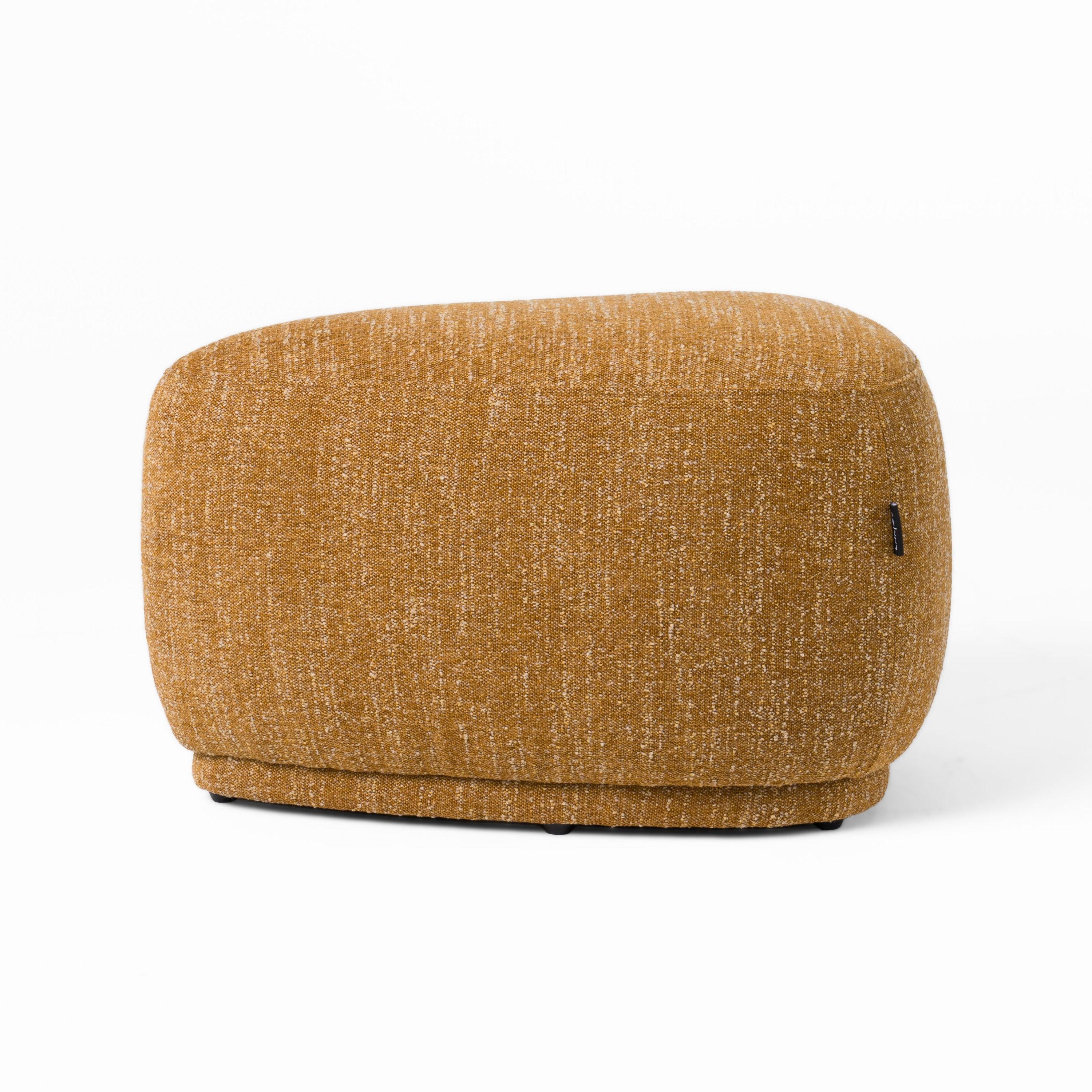 Divani Casa Kinsey Modern Mustard Small River Rock Ottoman