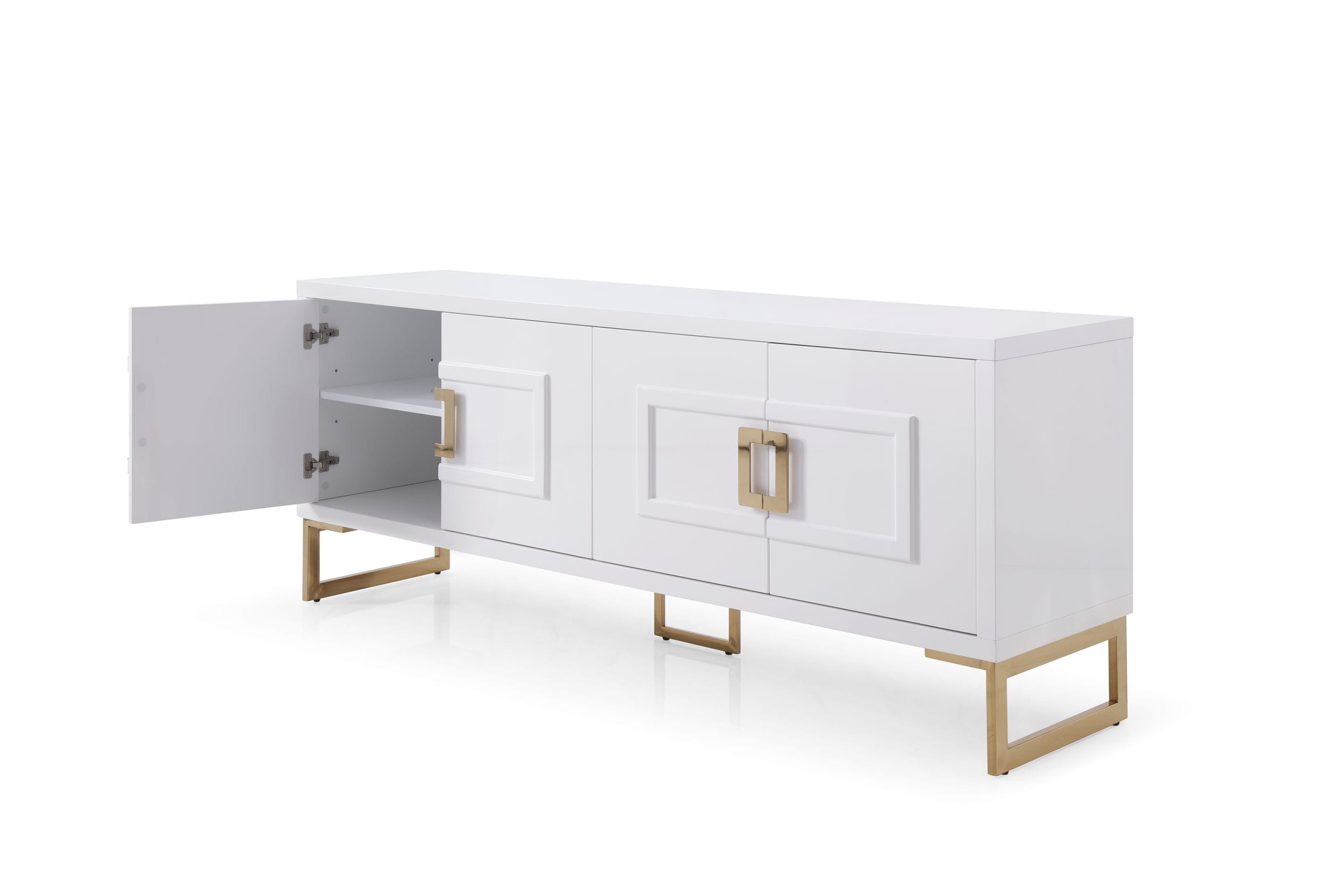 Modrest Leah Contemporary High Gloss Champagne Buffet