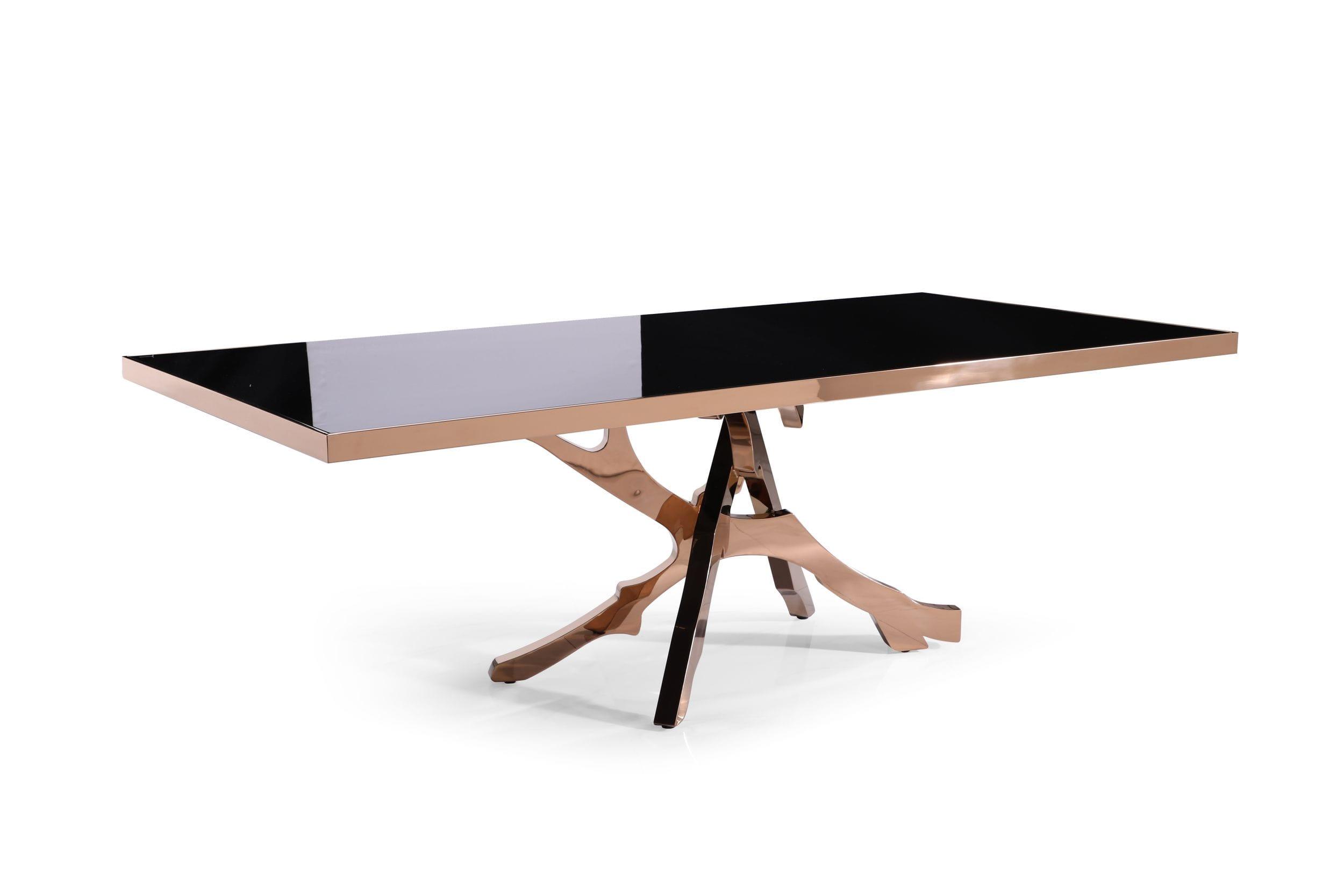 Modrest Legend Modern Glass Rosegold Dining Table