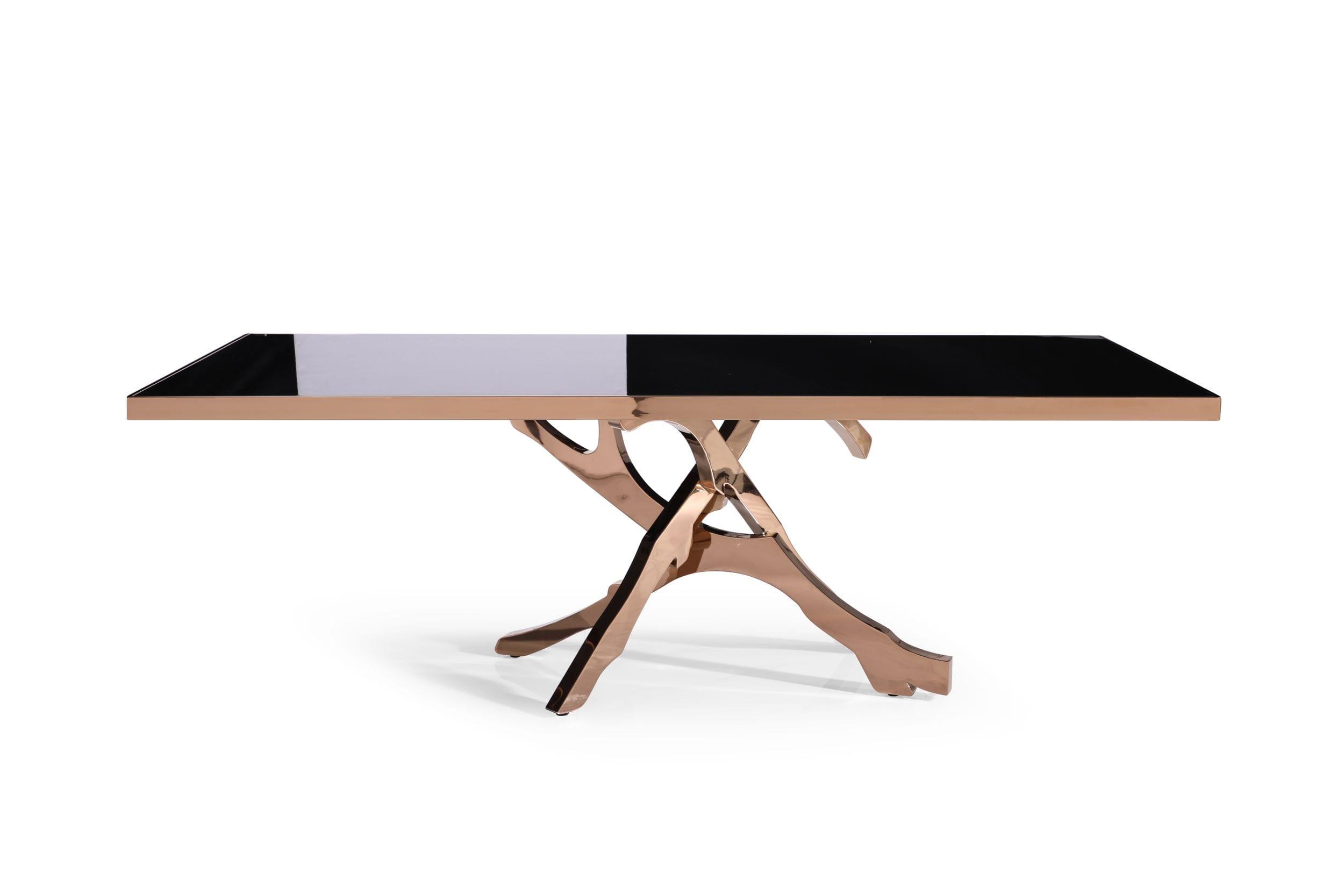 Modrest Legend Modern Glass Rosegold Dining Table