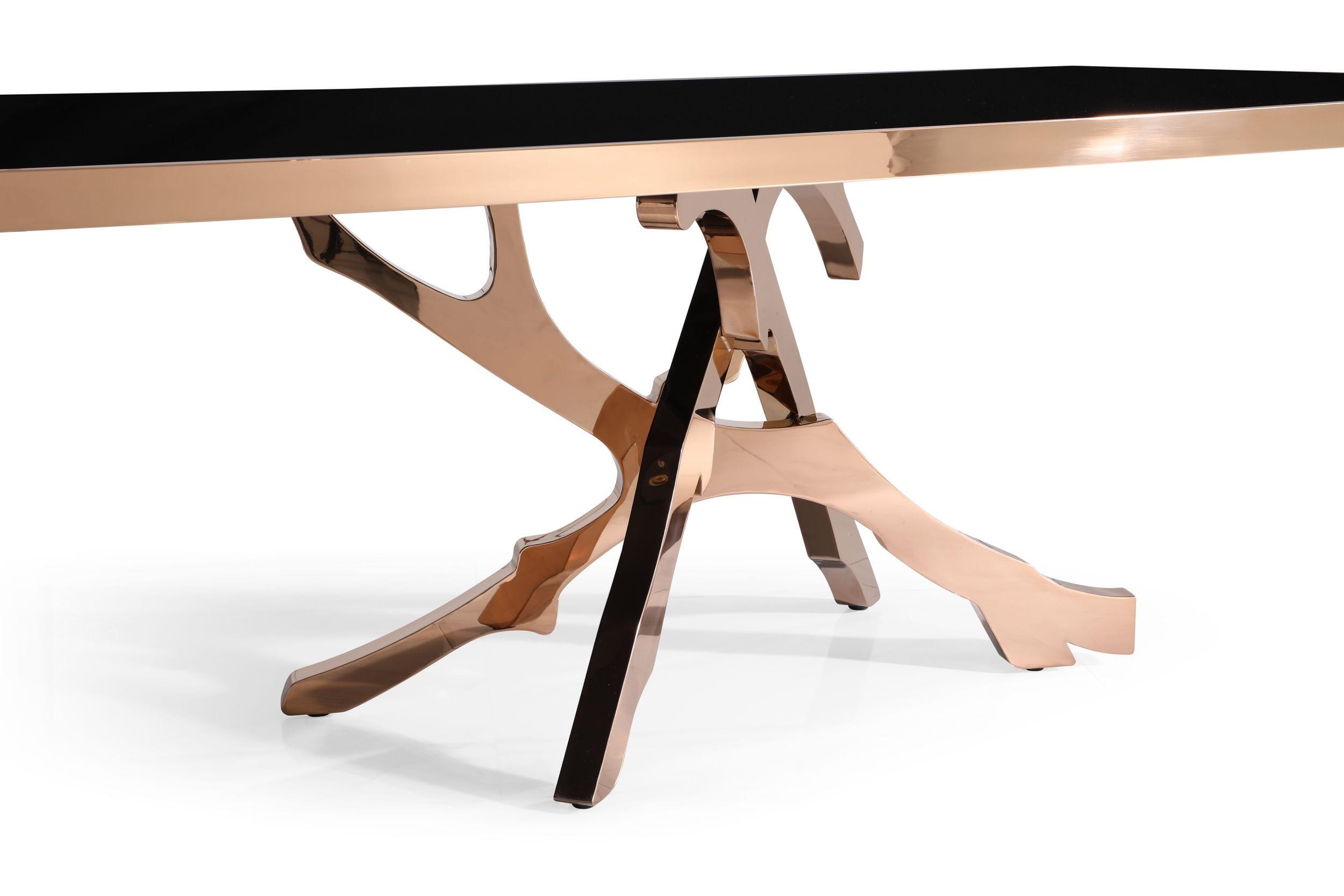 Modrest Legend Modern Glass Rosegold Dining Table