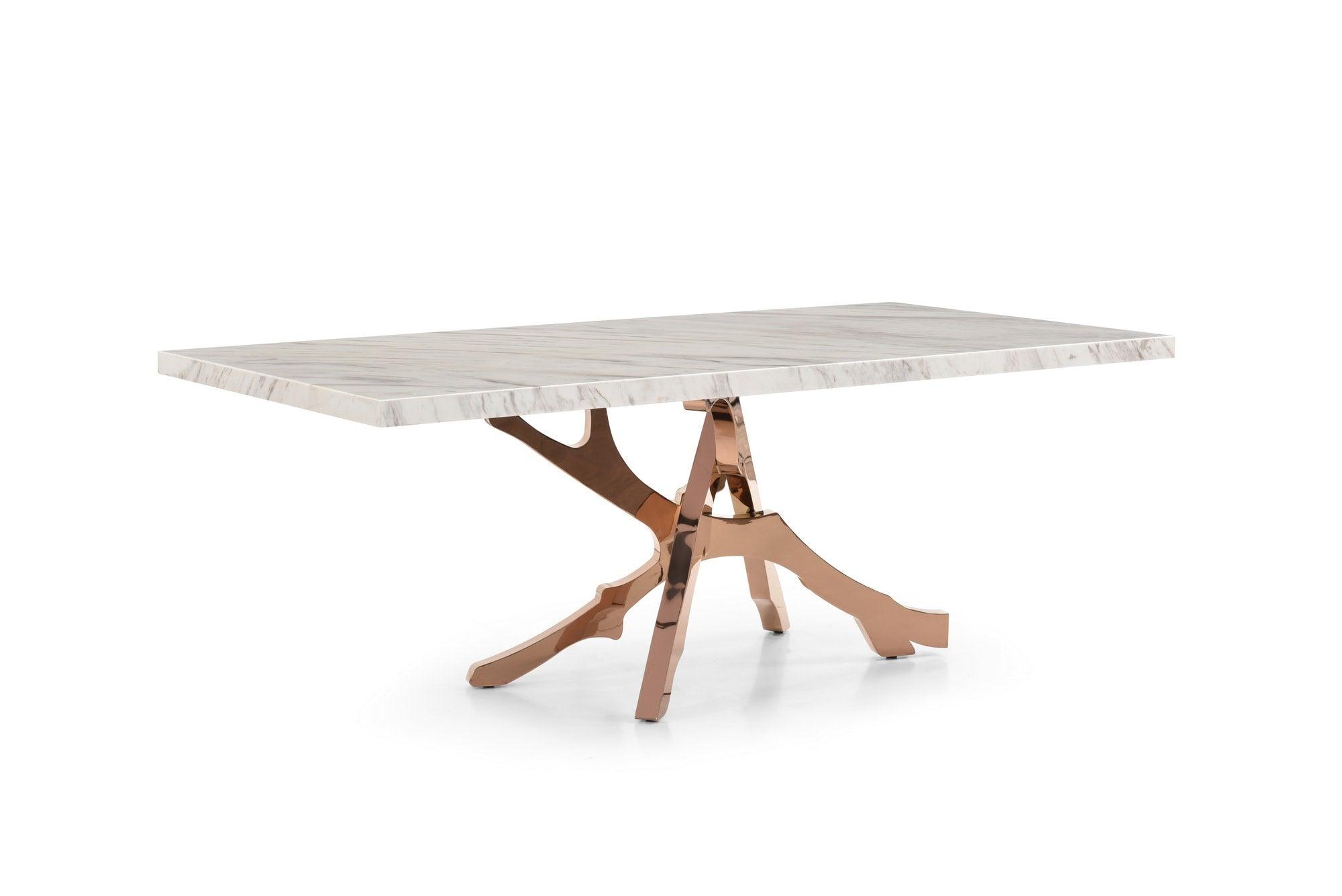 Modrest Legend Modern Marble Rosegold Dining Table