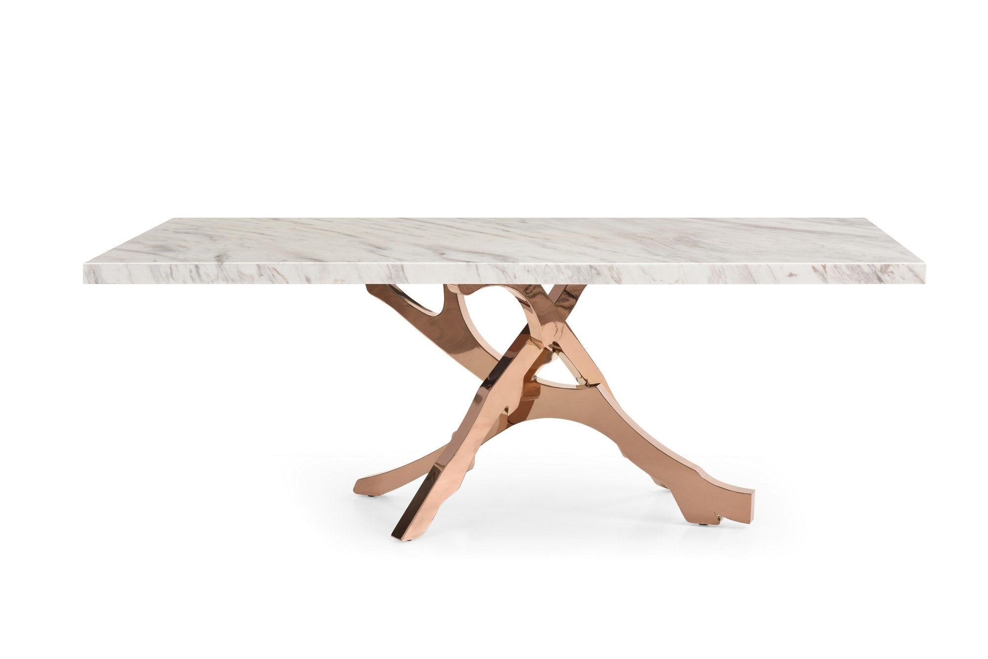 Modrest Legend Modern Marble Rosegold Dining Table