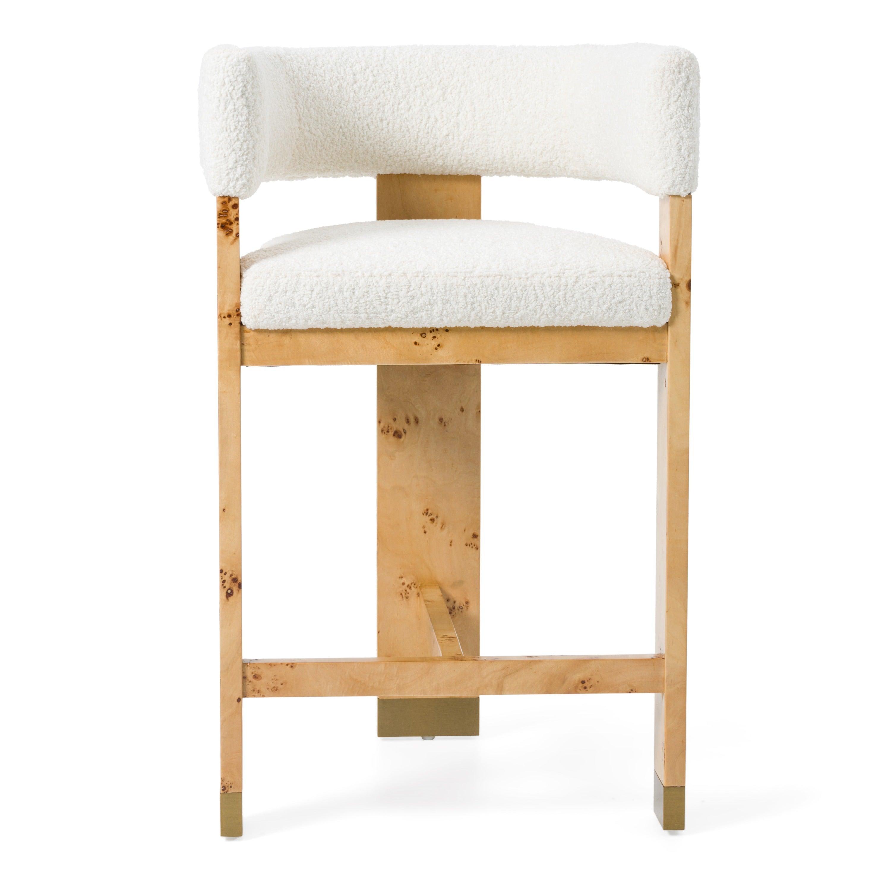 Modrest Letha Modern Fabric Burl Counter Chair