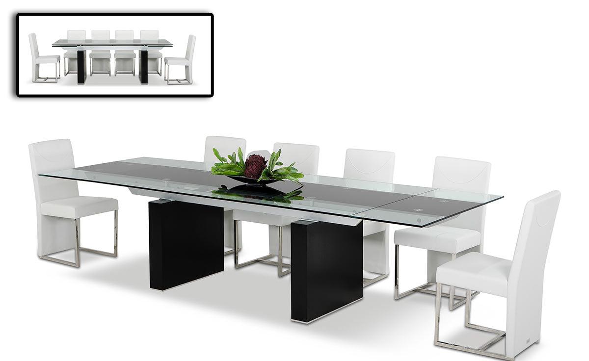 Lisbon Modern Glas Extendable Dining Table