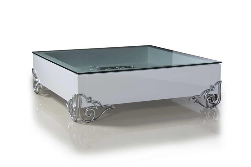 LS538 Emma Modern Coffee Table w/ Glass Top