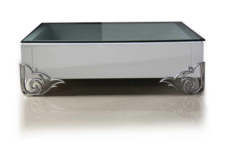 LS538 Emma Modern Coffee Table w/ Glass Top