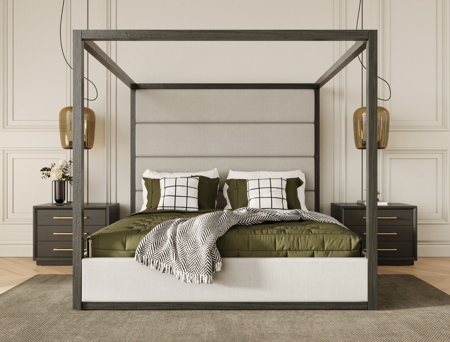 Modrest Manhattan Contemporary Canopy Bed