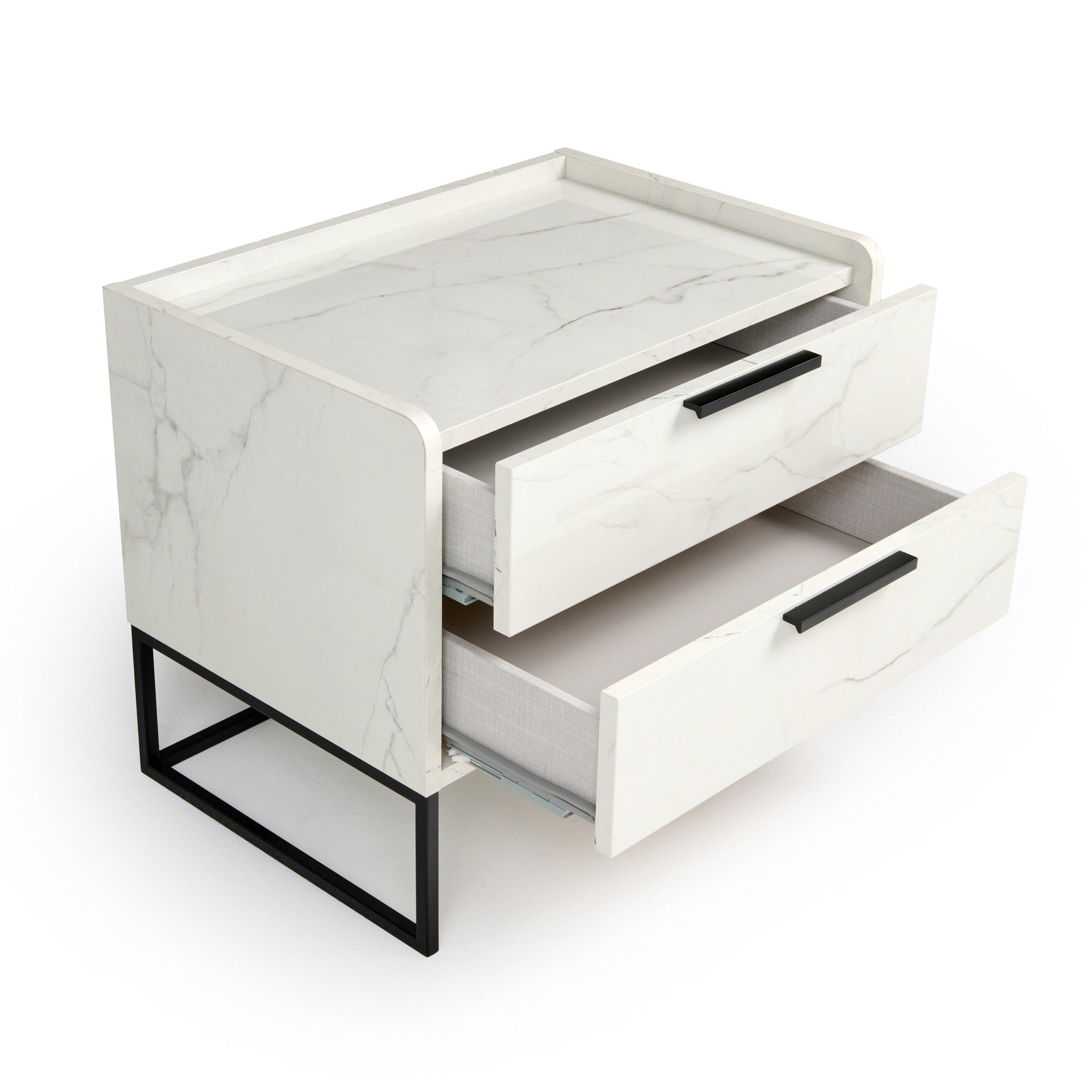 Nova Domus Marbella Italian Modern Marble Nightstand