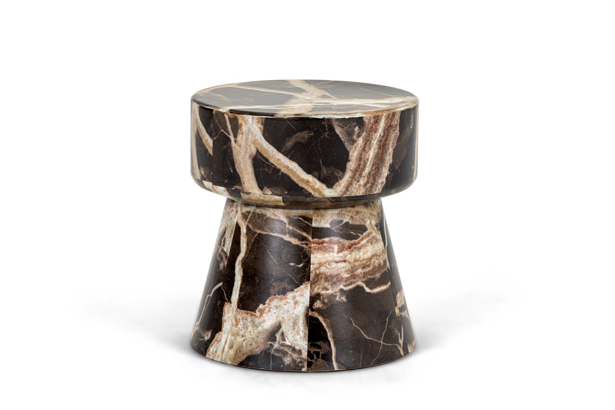 Modrest Marlow Modern Faux Marble End Table Set