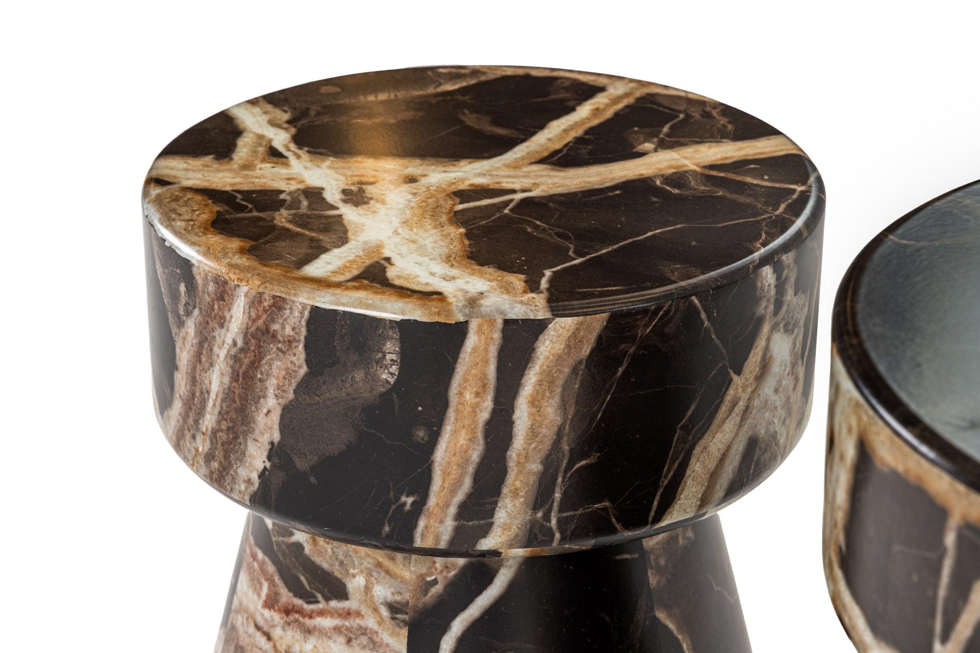 Modrest Marlow Modern Faux Marble End Table Set