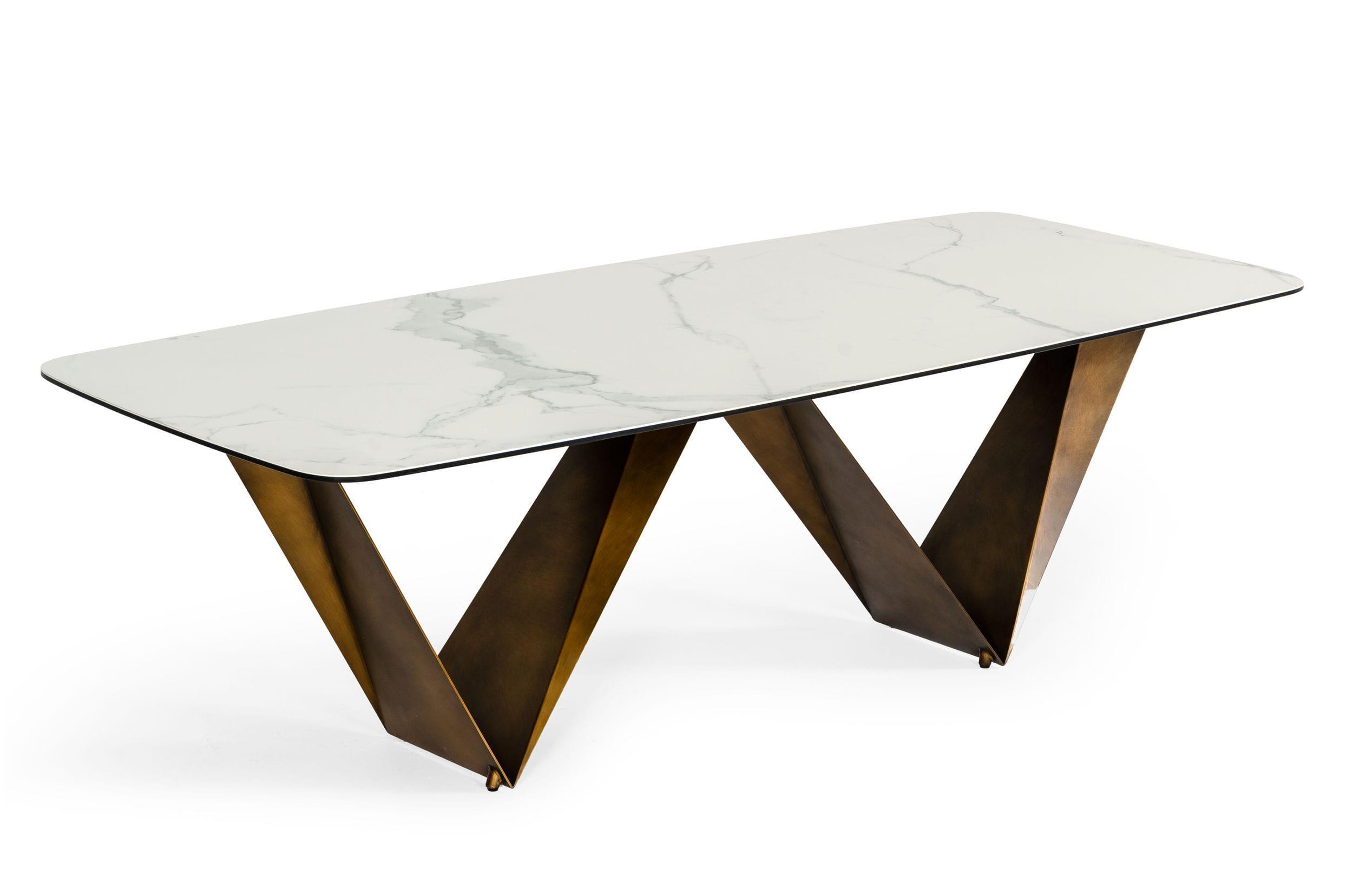 Modrest Melanie Modern Ceramic Brushed Dining Table