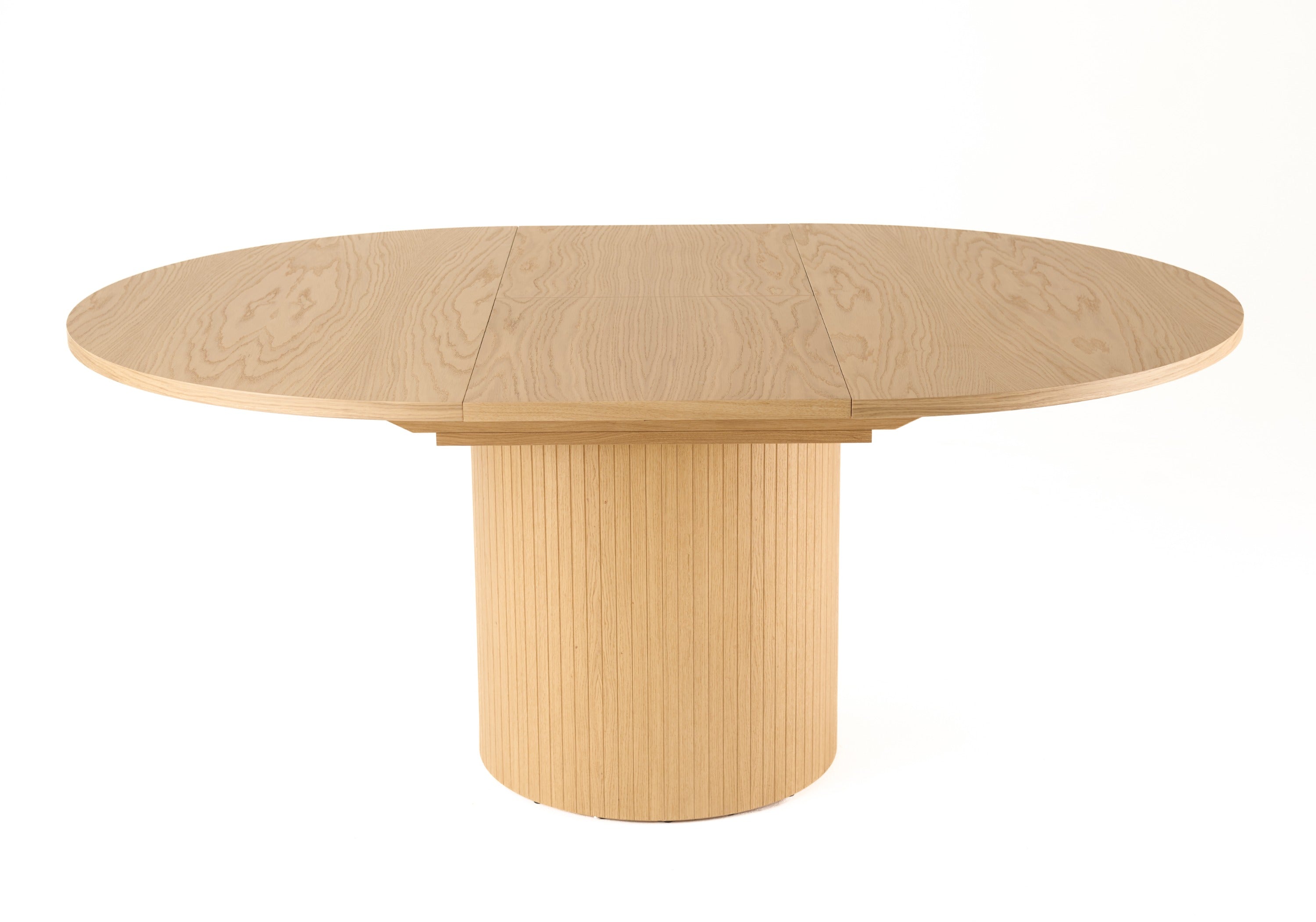 Modrest Miami Modern Natural Round Dining Table With Extension