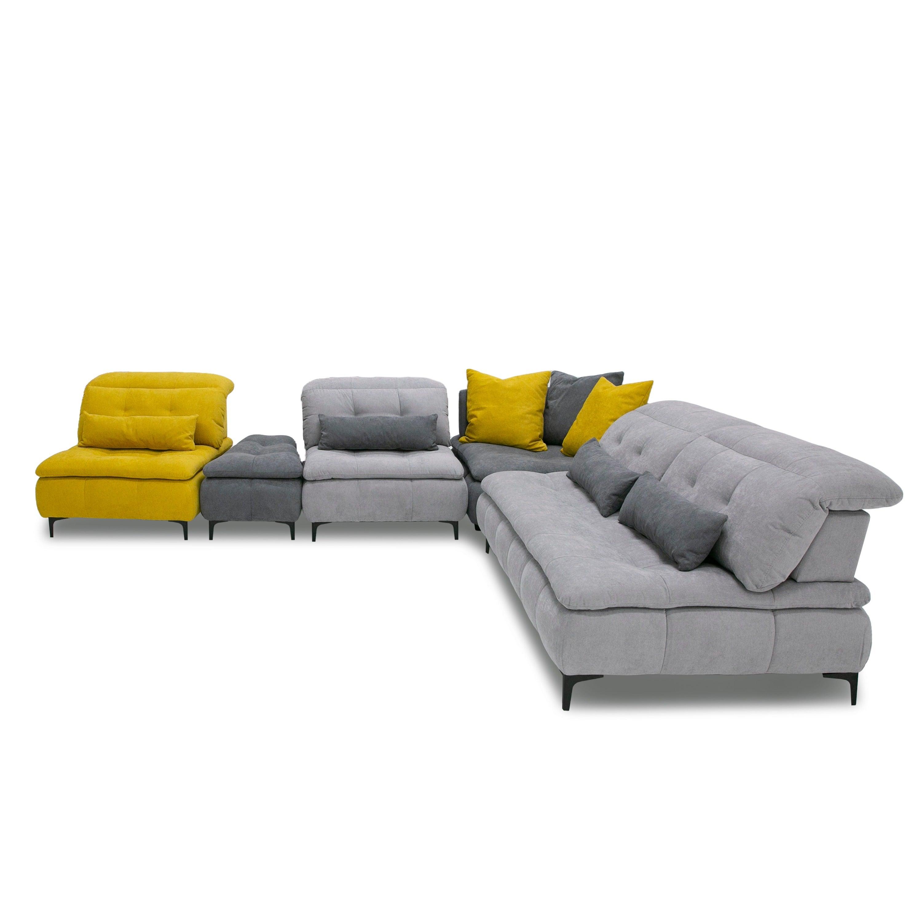 David Ferrari Mikado Italian Modern Fabric Modular Sectional Sofa