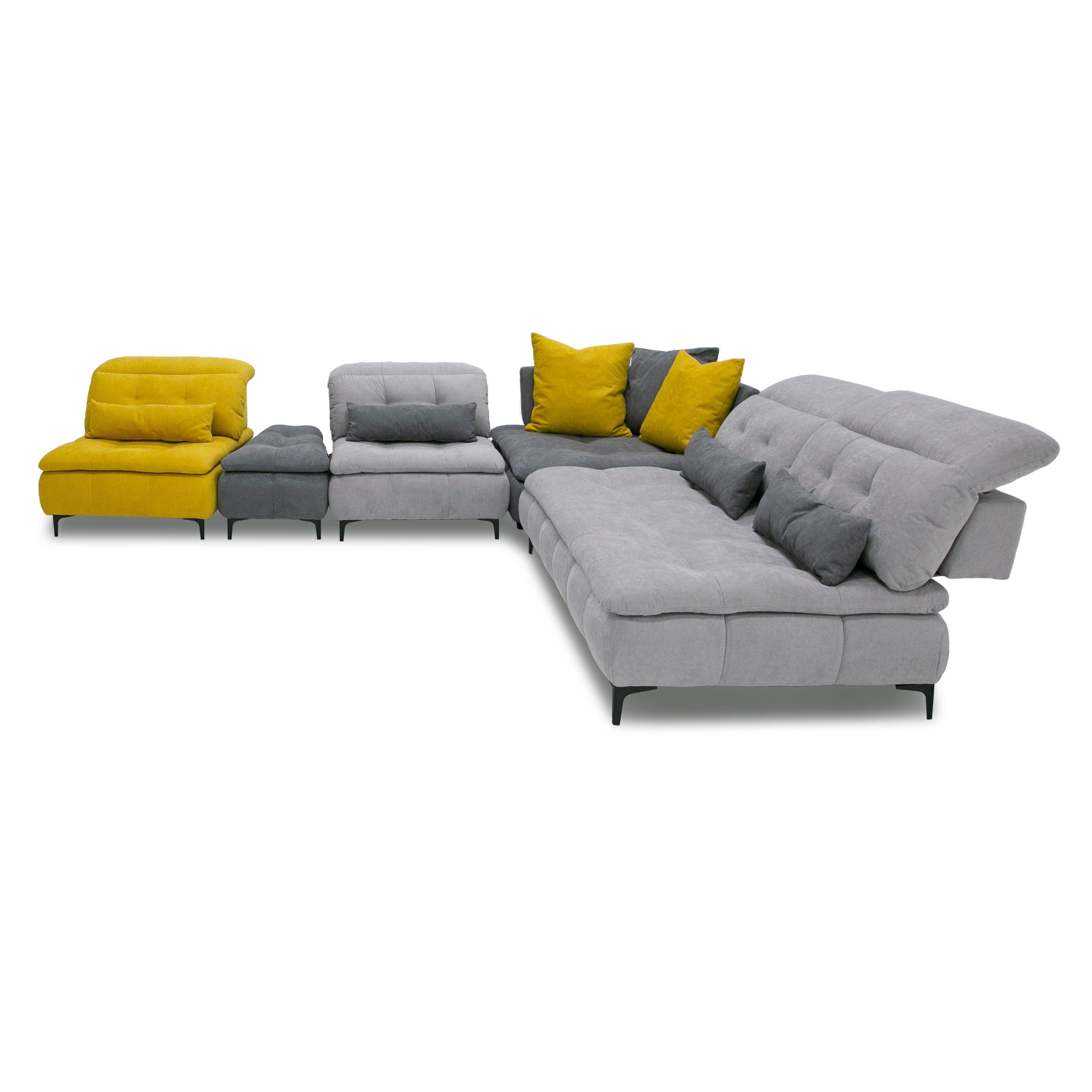 David Ferrari Mikado Italian Modern Fabric Modular Sectional Sofa