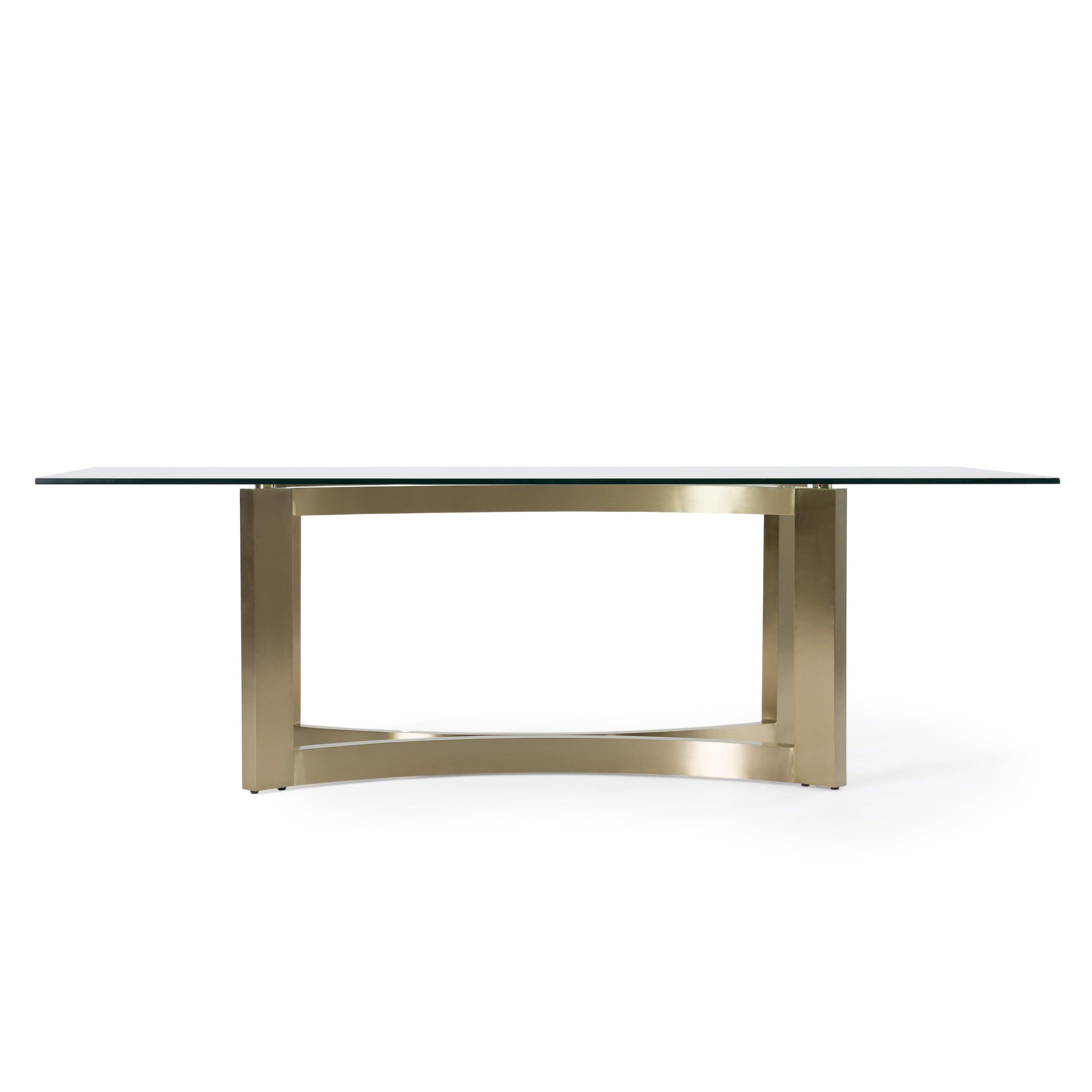 Modrest Mingus Modern Glass Brushed Rectangualr Dining Table