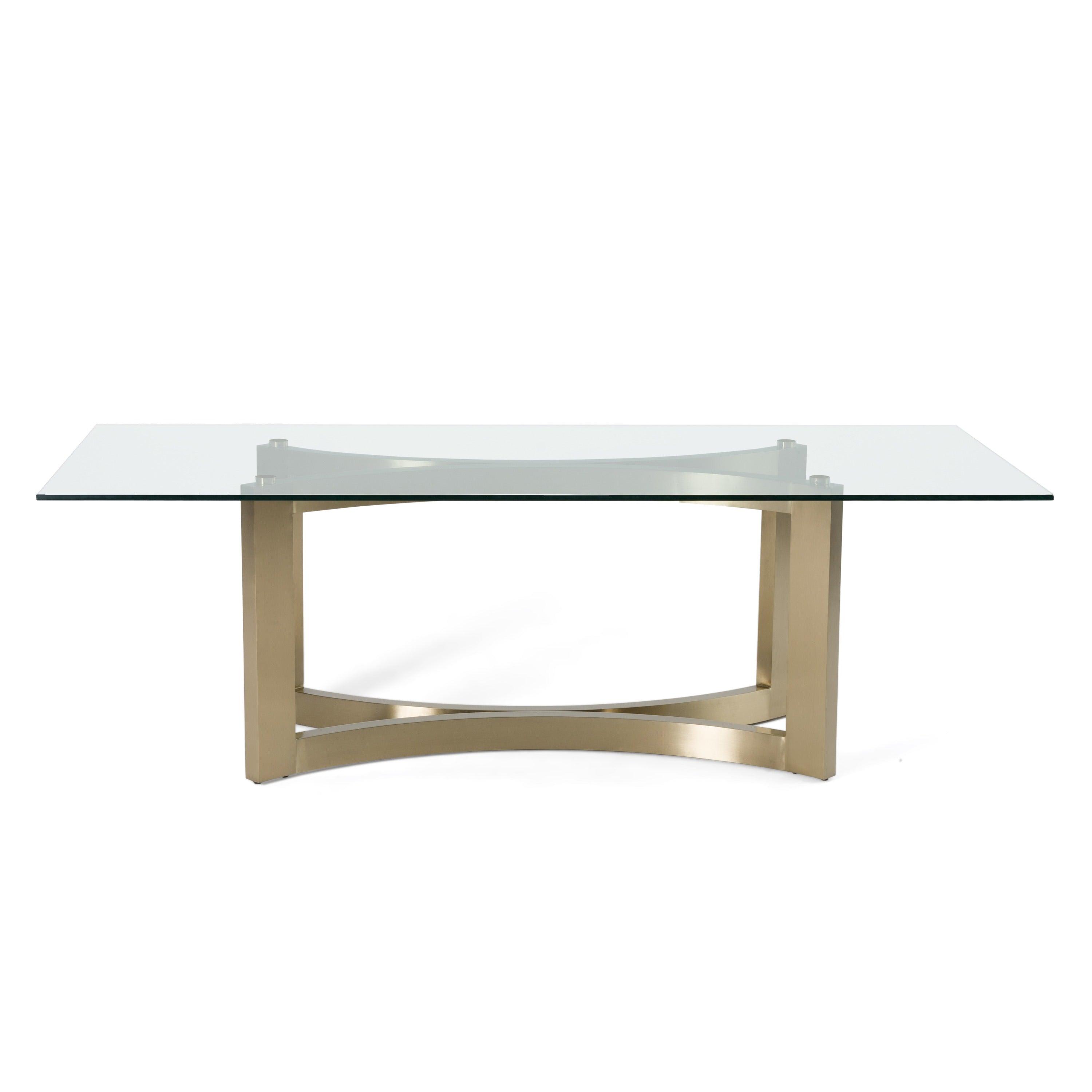 Modrest Mingus Modern Glass Brushed Rectangualr Dining Table