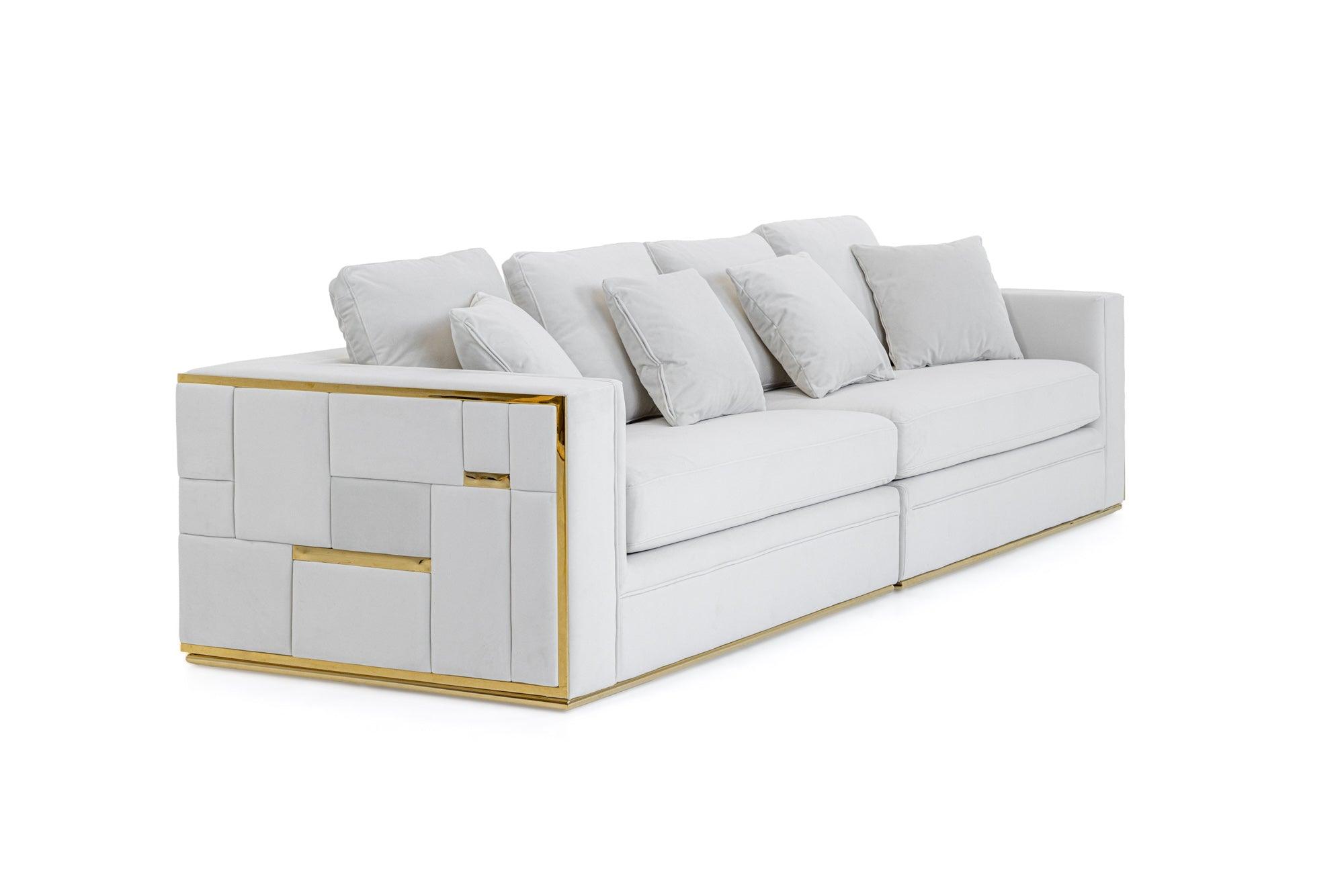 Divani Casa Mobray Glam Velvet Sofa