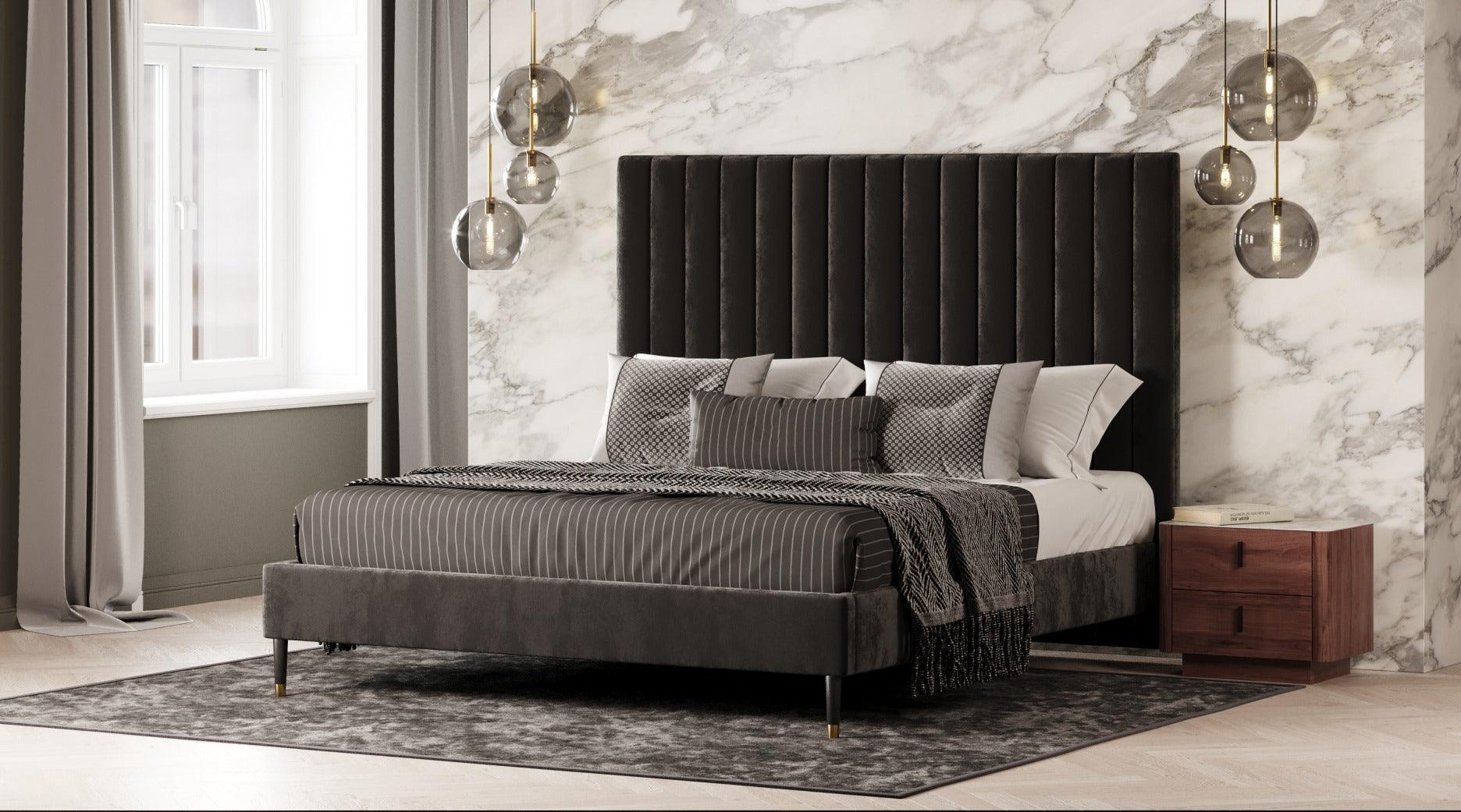 Modrest Hemlock Modern Velvet Bed