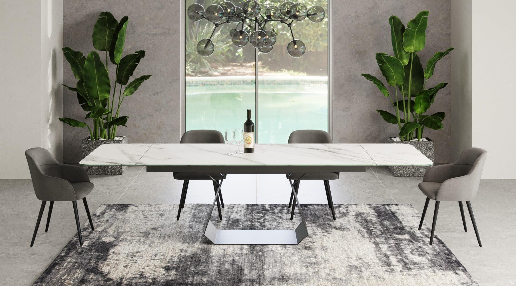 Modrest Howell Modern Ceramic Extendable Dining Table