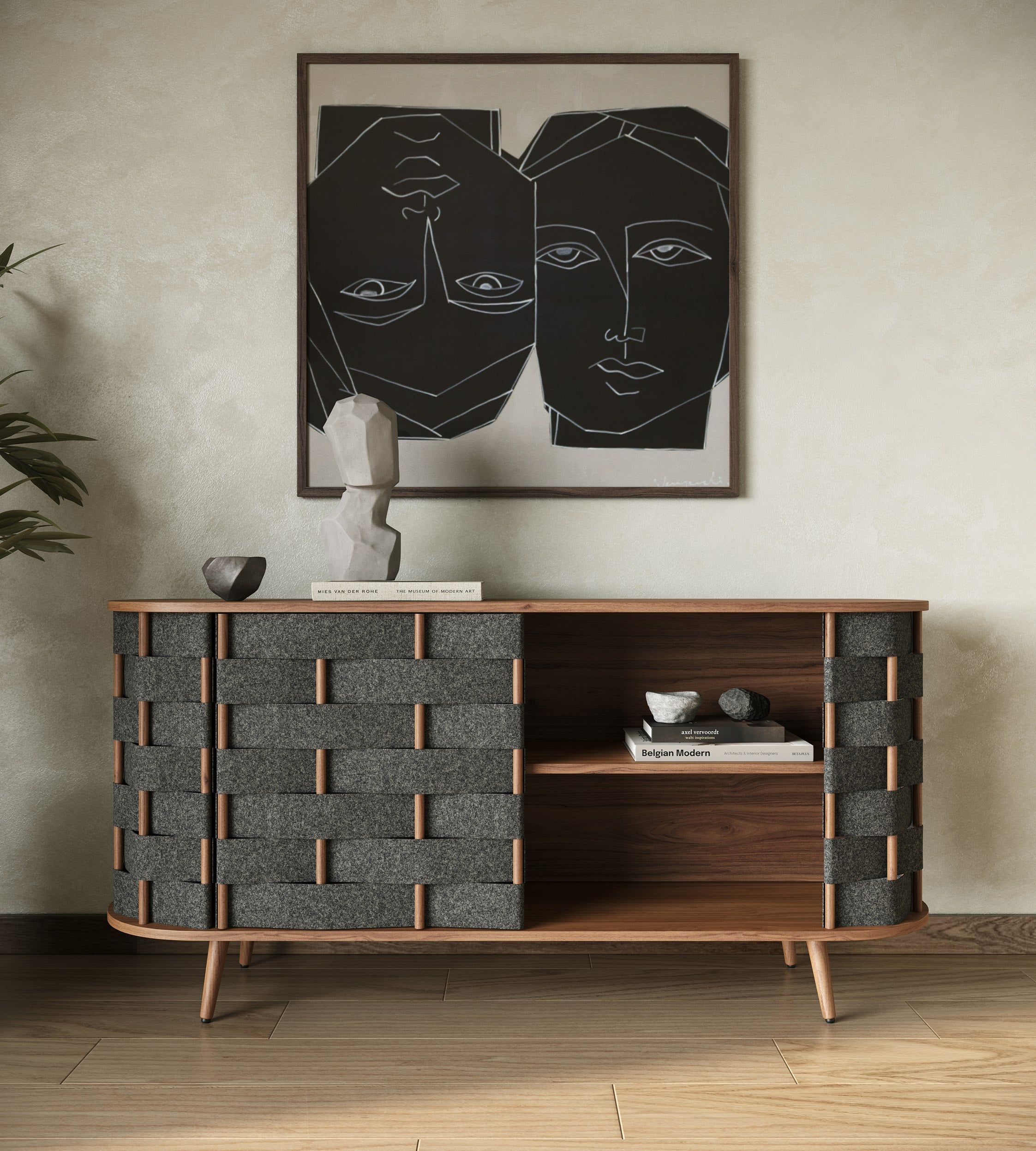 Modrest Sheridan MidCentury Modern Fabric Buffet