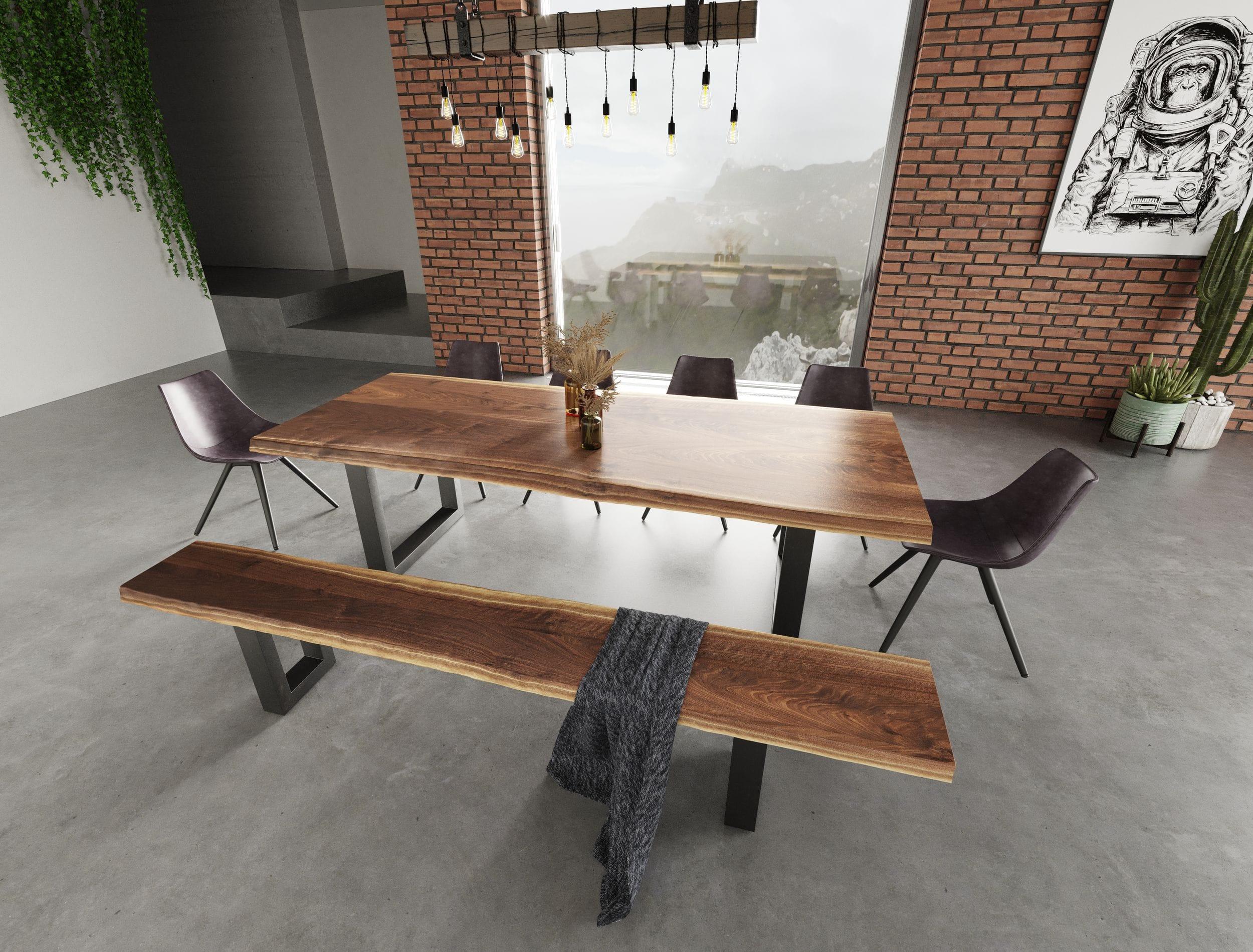 Modrest Taylor Large Modern Live Edge Wood Dining Bench