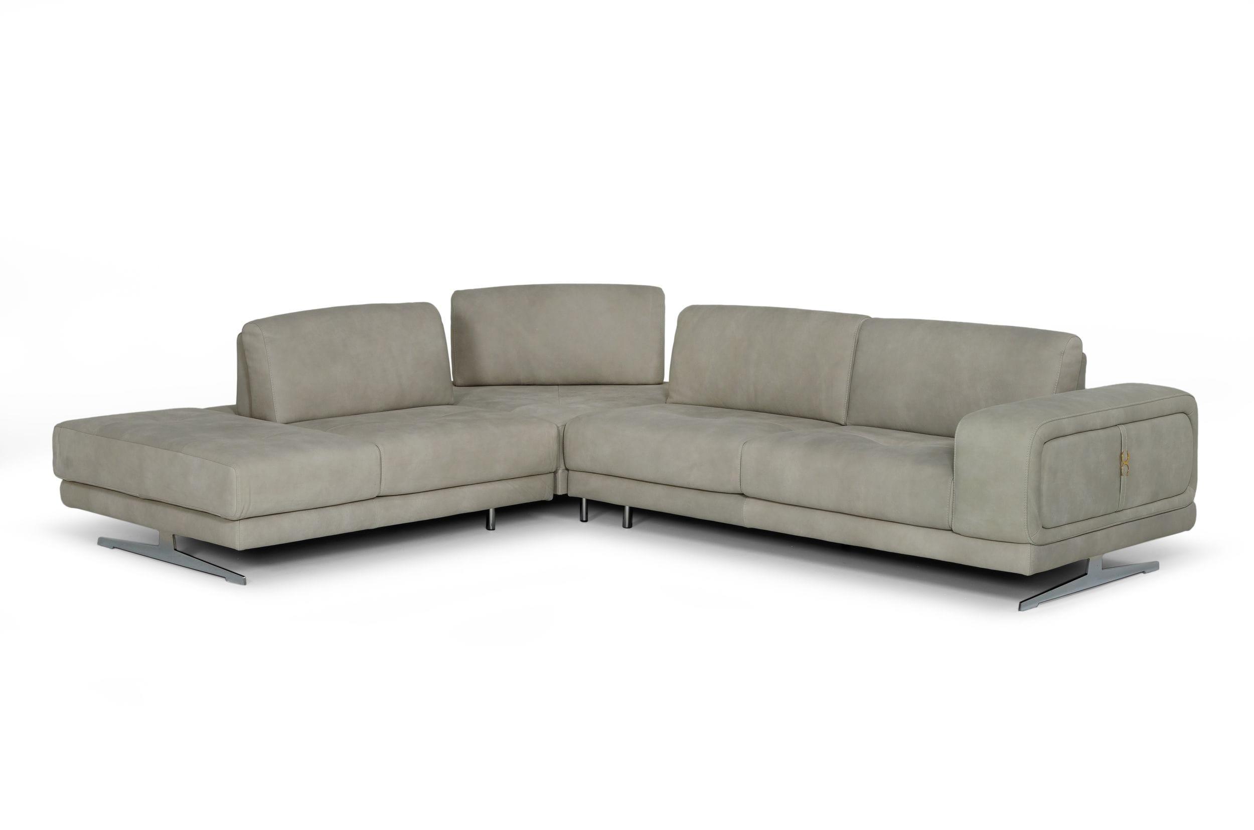 Lamod Italia Mood Italian Leather Left Facing Sectional Sofa