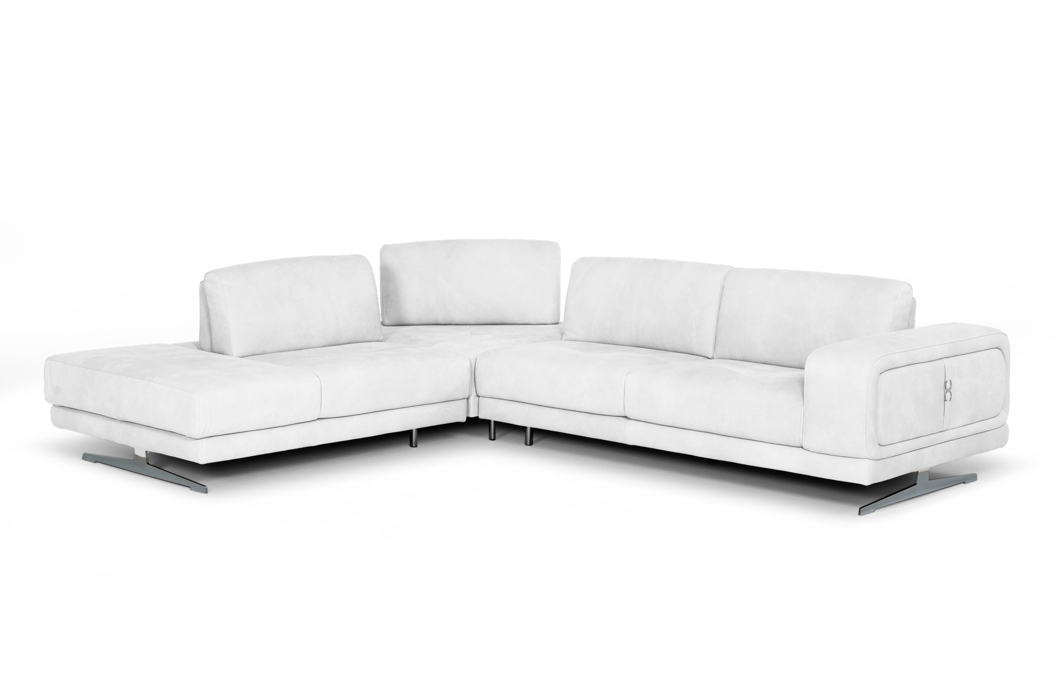 Lamod Italia Mood Italian Leather Left Facing Sectional Sofa