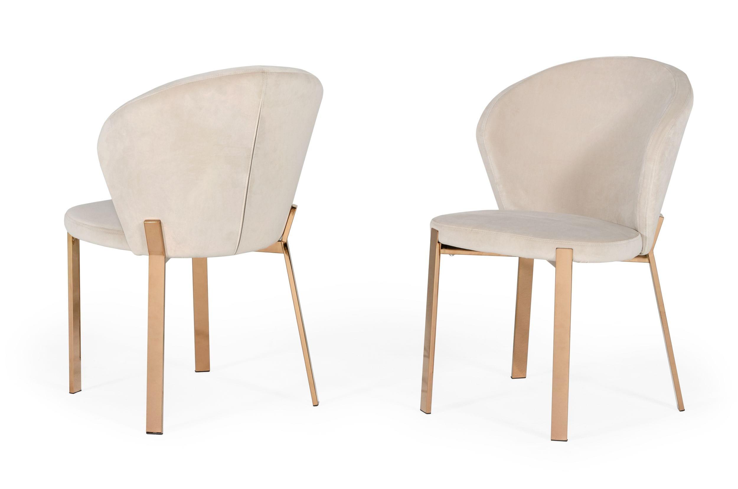 Modrest Nadia Modern Velvet Rosegold Dining Chair (Set of 2)