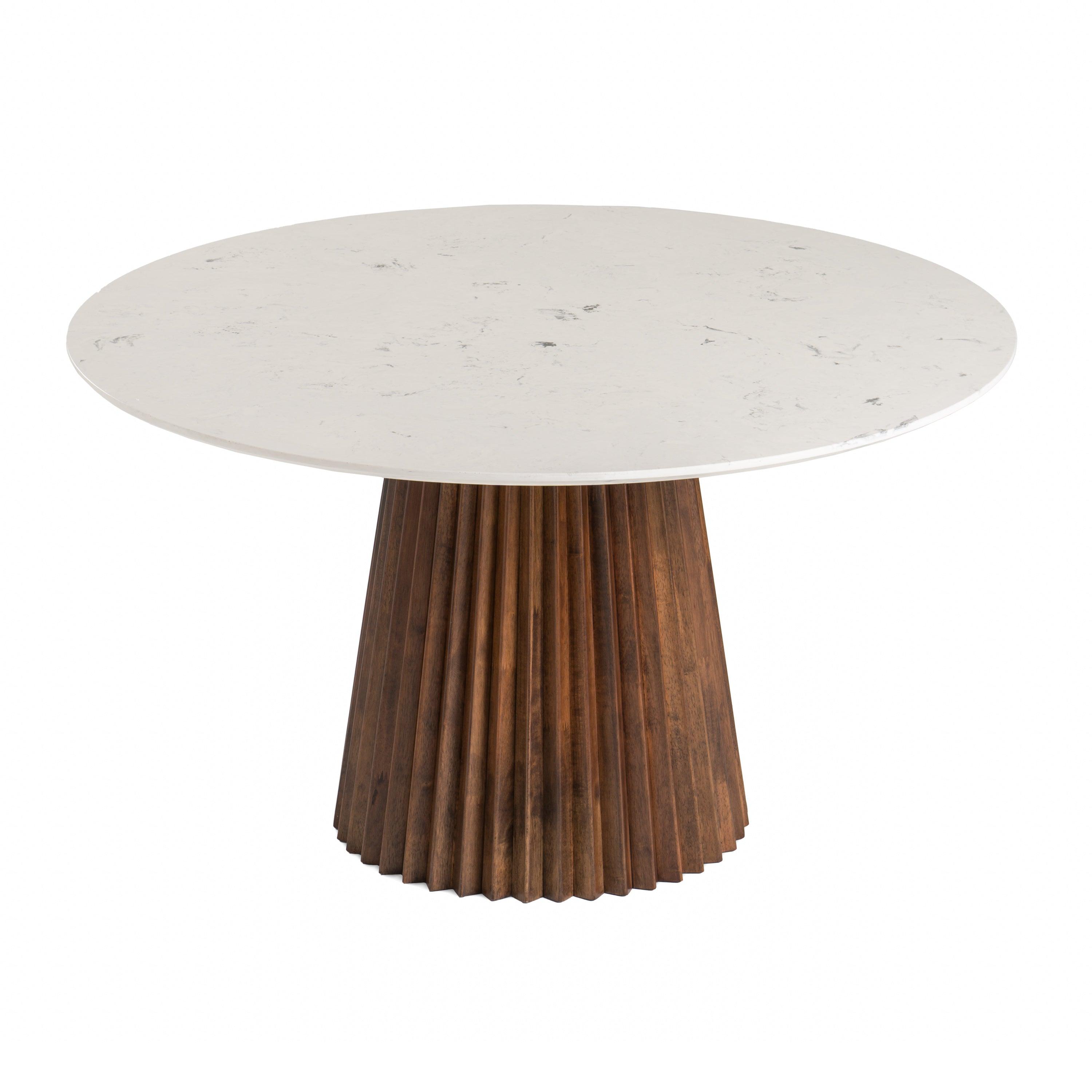 Modrest Nancy MidCentury Modern Marble Round Dining Table