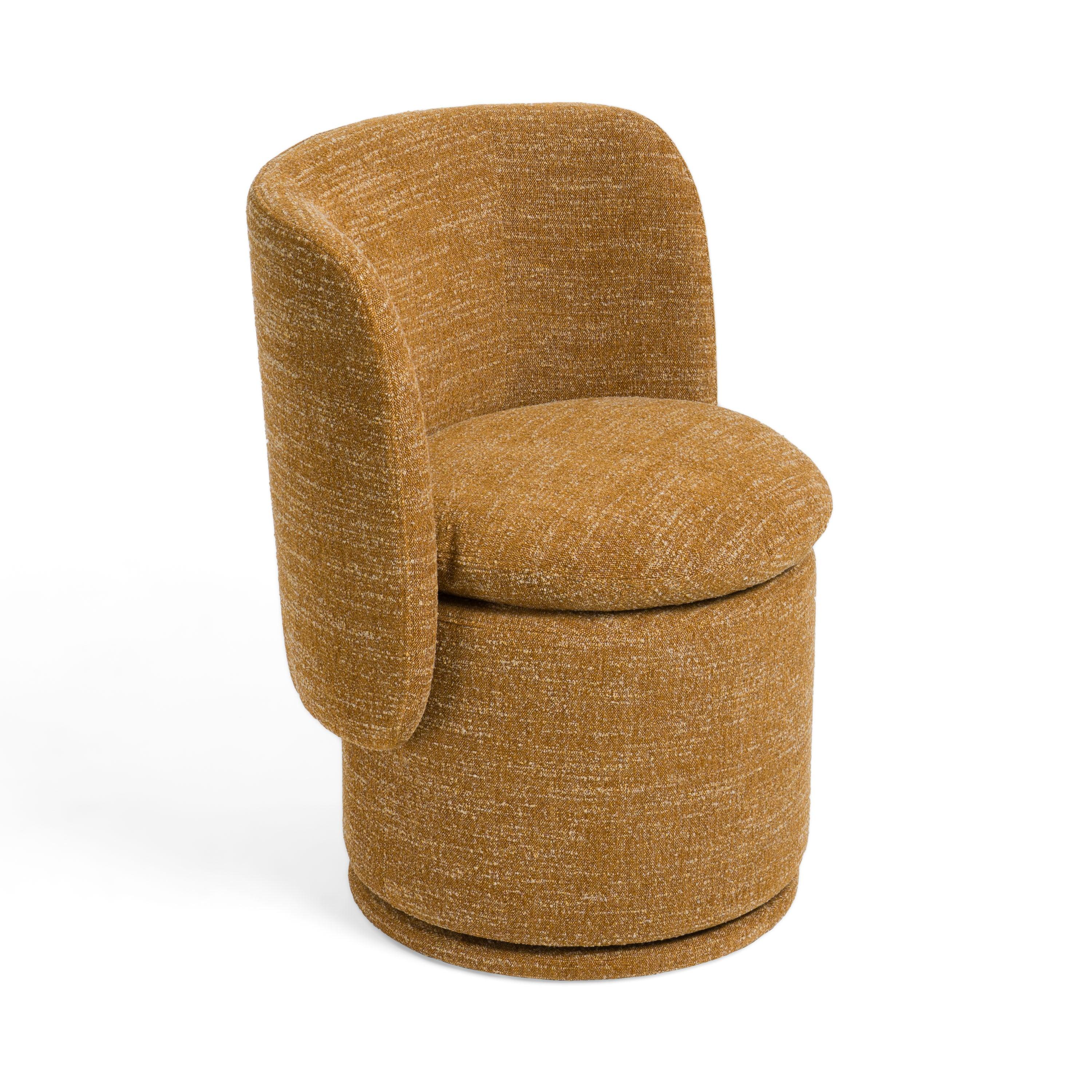 Divani Casa Norris Modern Mustard Fabric Swivel Dining Chair