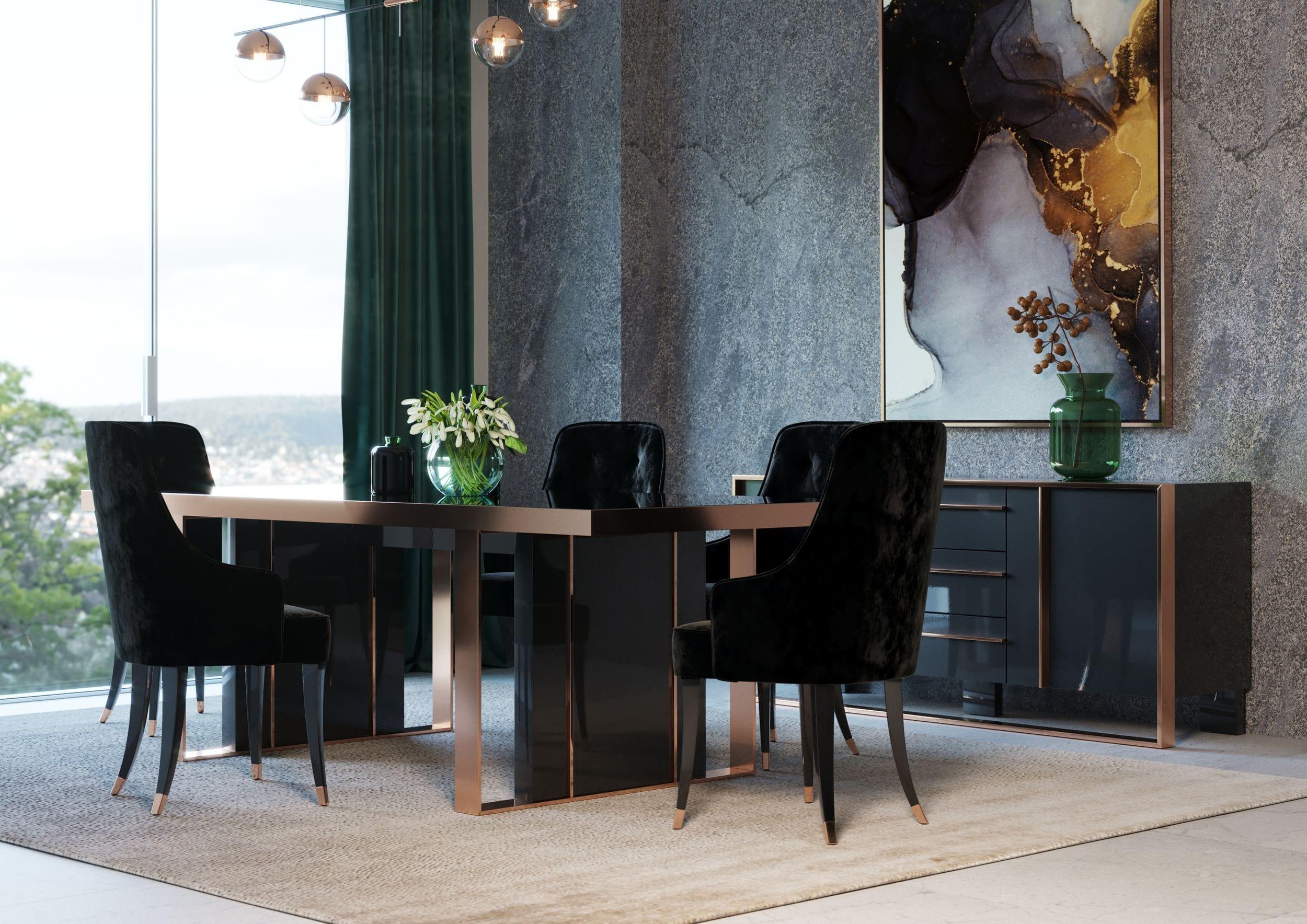 Nova Domus Cartier Modern Rosegold Dining Table