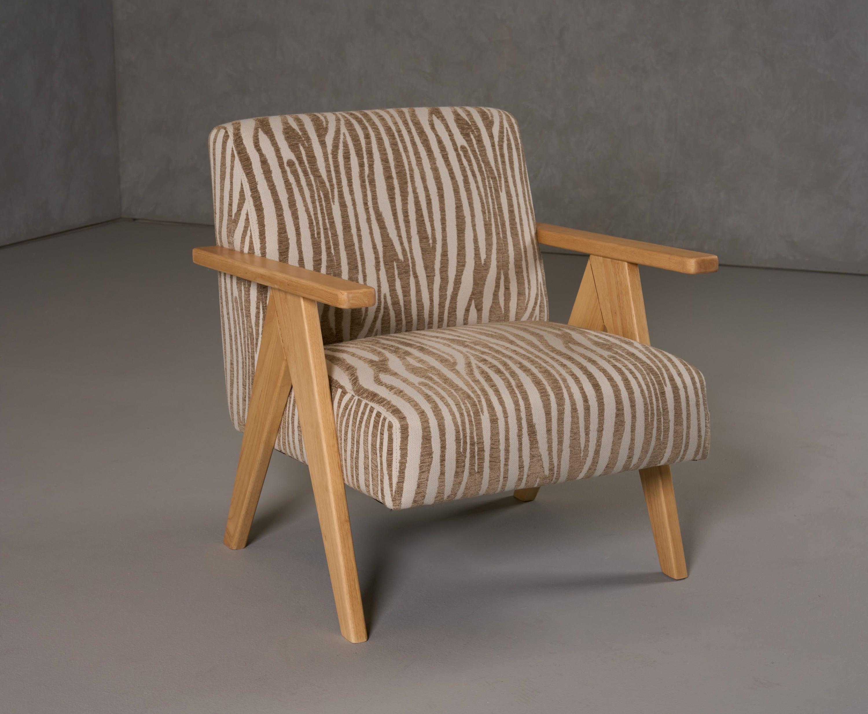 Modrest Oakhurst Modern Pattern Wood Accent Chair