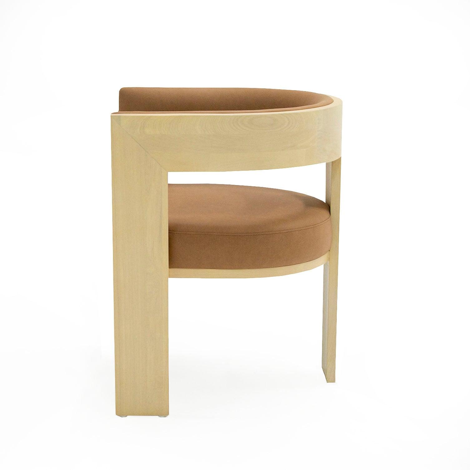 Nova Domus Osaka Modern Natural Ash Rust Fabric Dining Chair