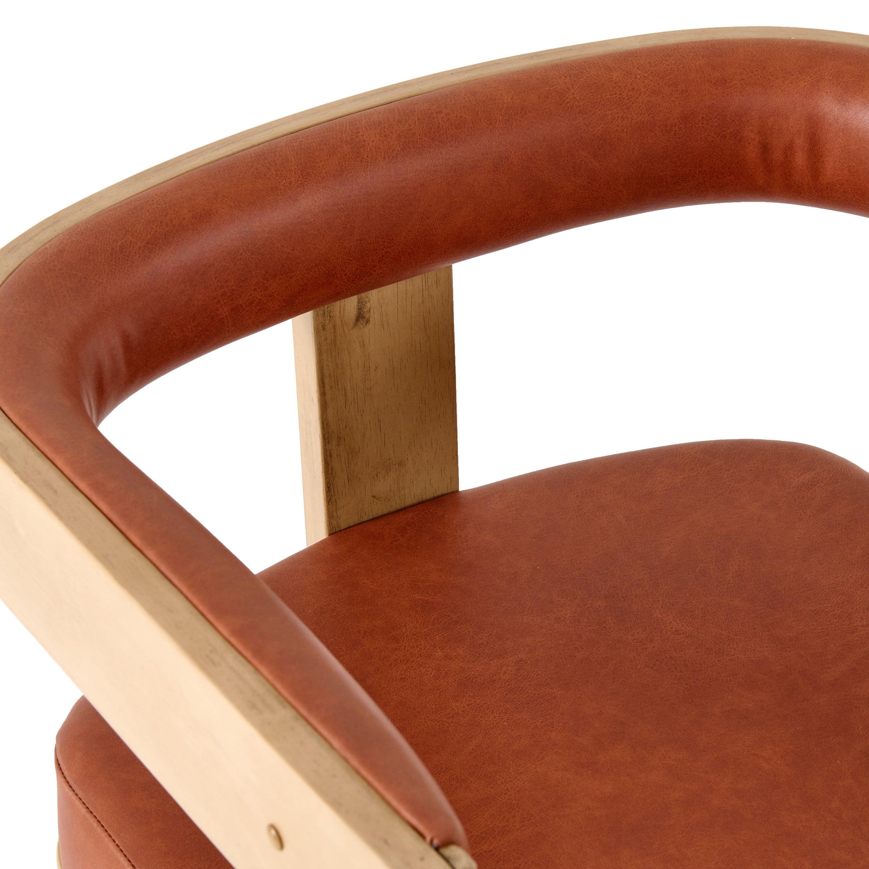 Nova Domus Oshana Modern Rust Leatherette Dining Chair