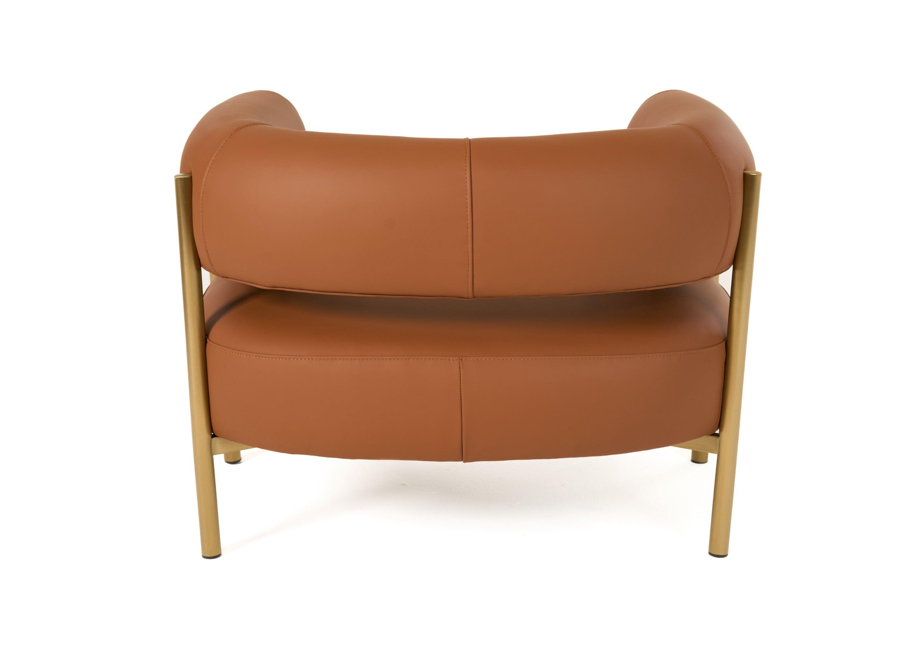 Modrest Ozona Modern Rust Leather Accent Chair