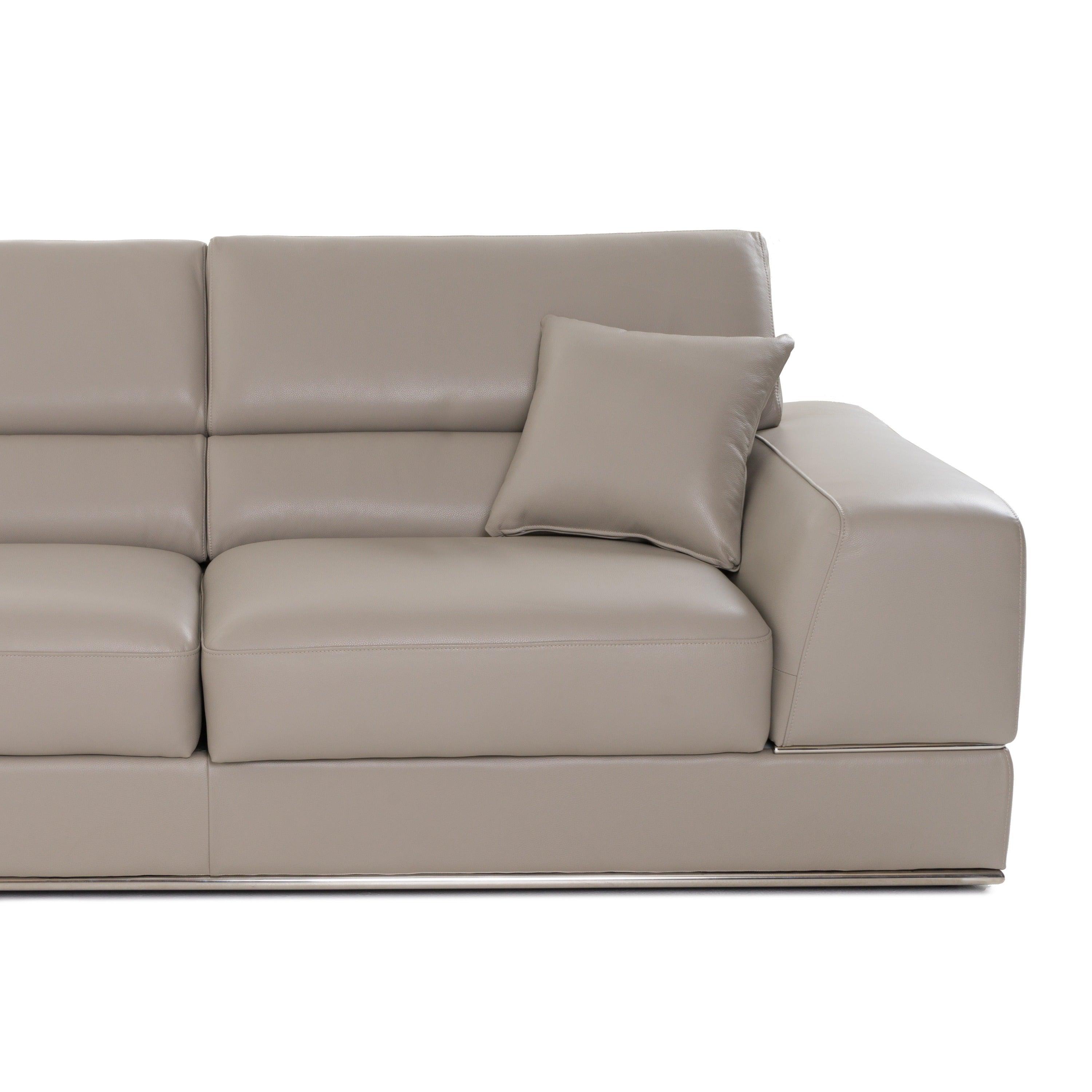 Divani Casa Pella Modern Italian Leather U Shaped Sectional Sofa