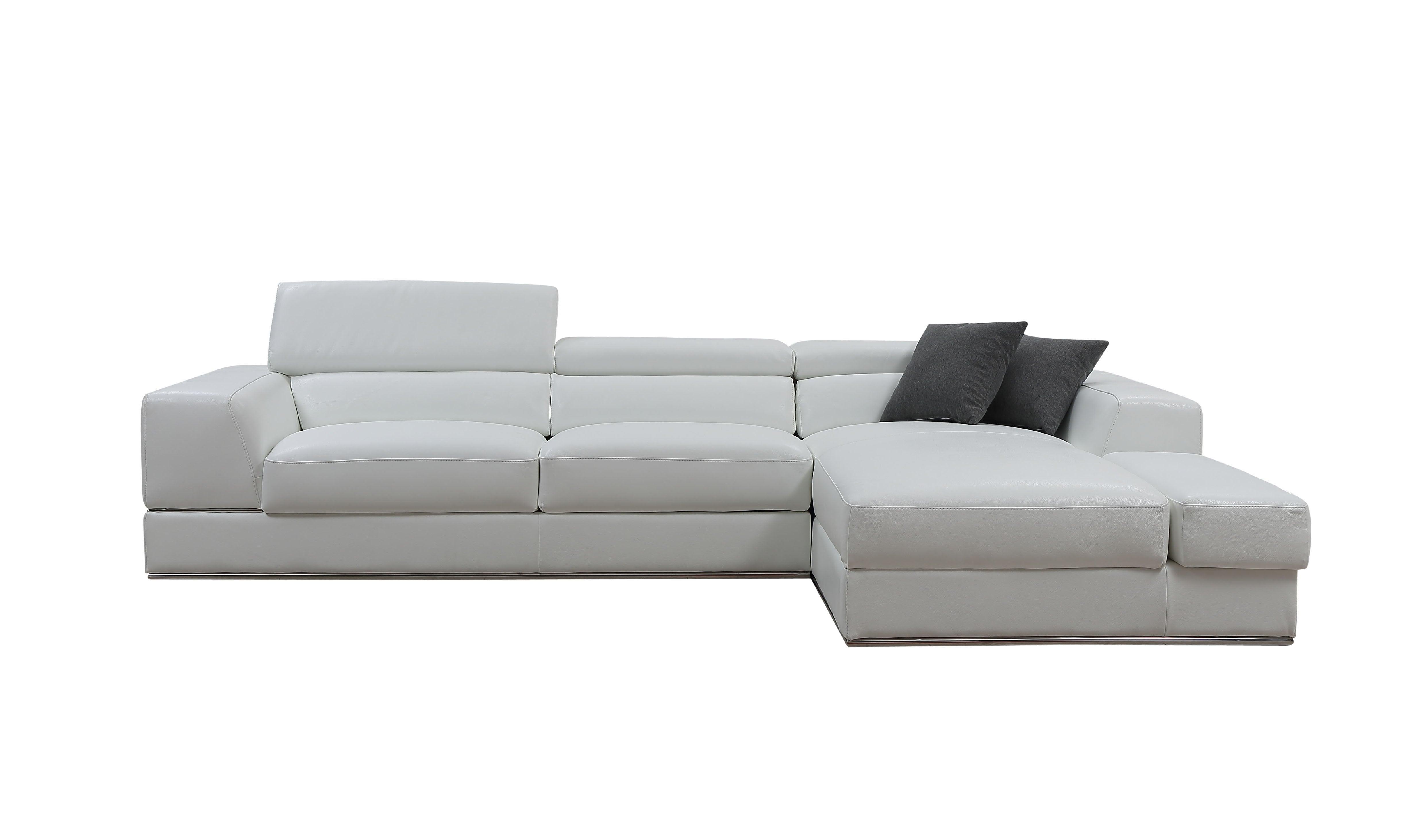 Divani Casa Pella Mini Modern Leather Right Facing Sectional Sofa